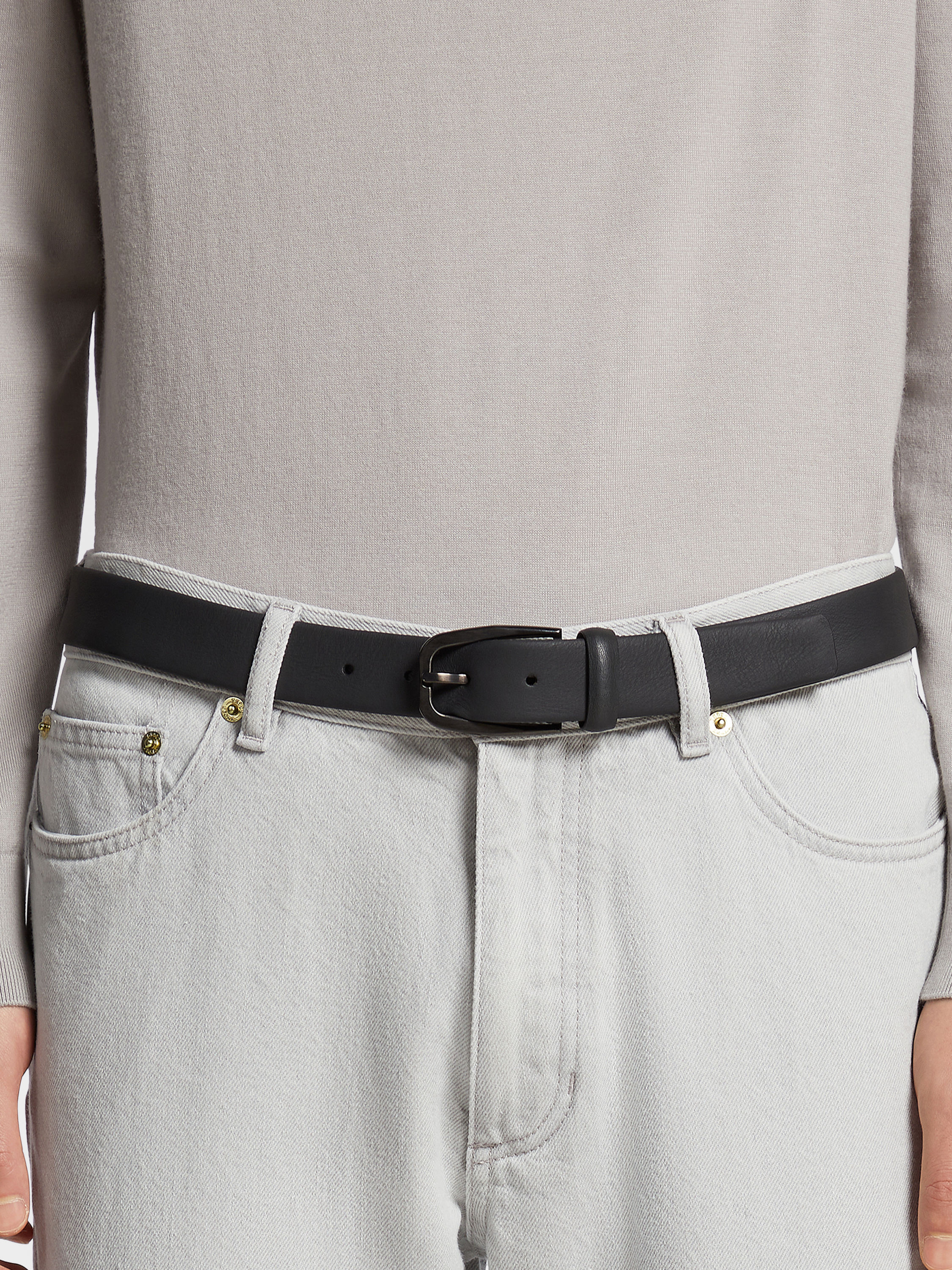 Black Leather Belt Product detail photo #2