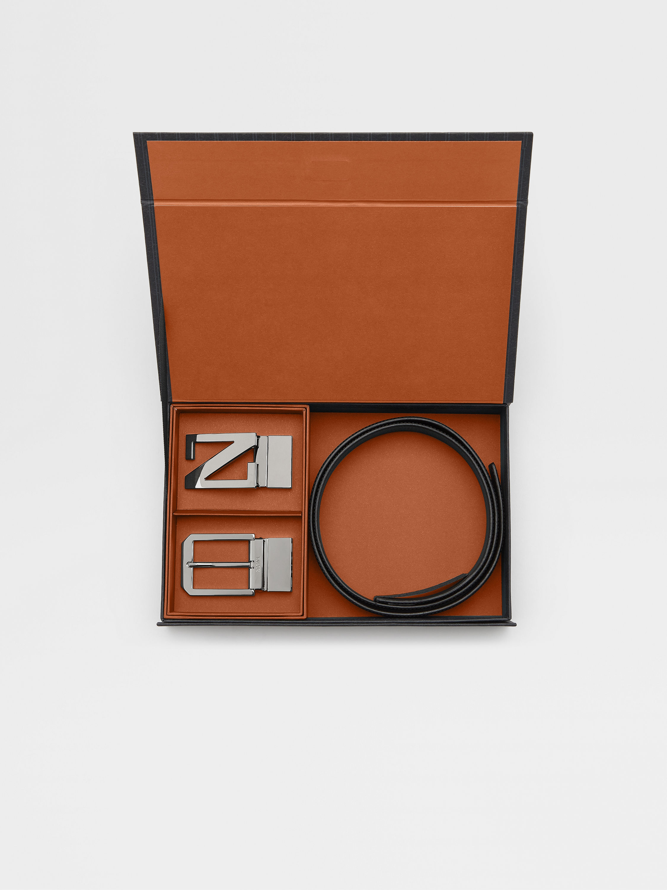 黑色配深棕色皮革双面皮带 产品细节图 #2