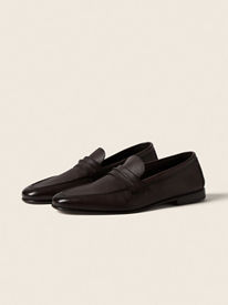靴 Ermenegildo Zegna square toes loafer Leather Loafers for Men: Slip-On & Classic Shoes | ZEGNA MO
