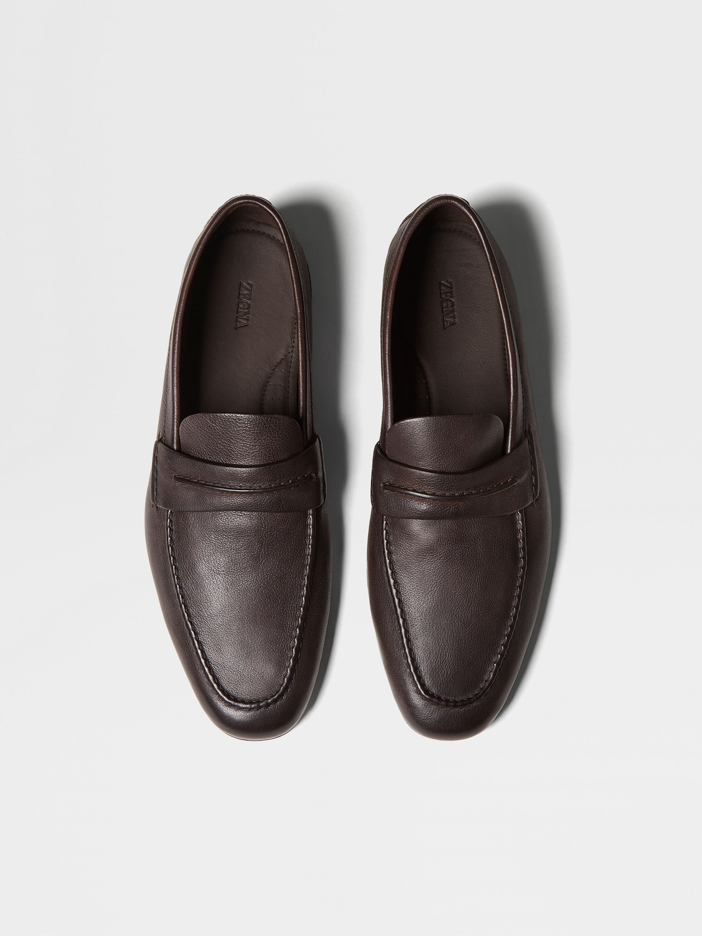 Dark Brown Natural Grain Leather Mocassin Loafer Product detail photo #4
