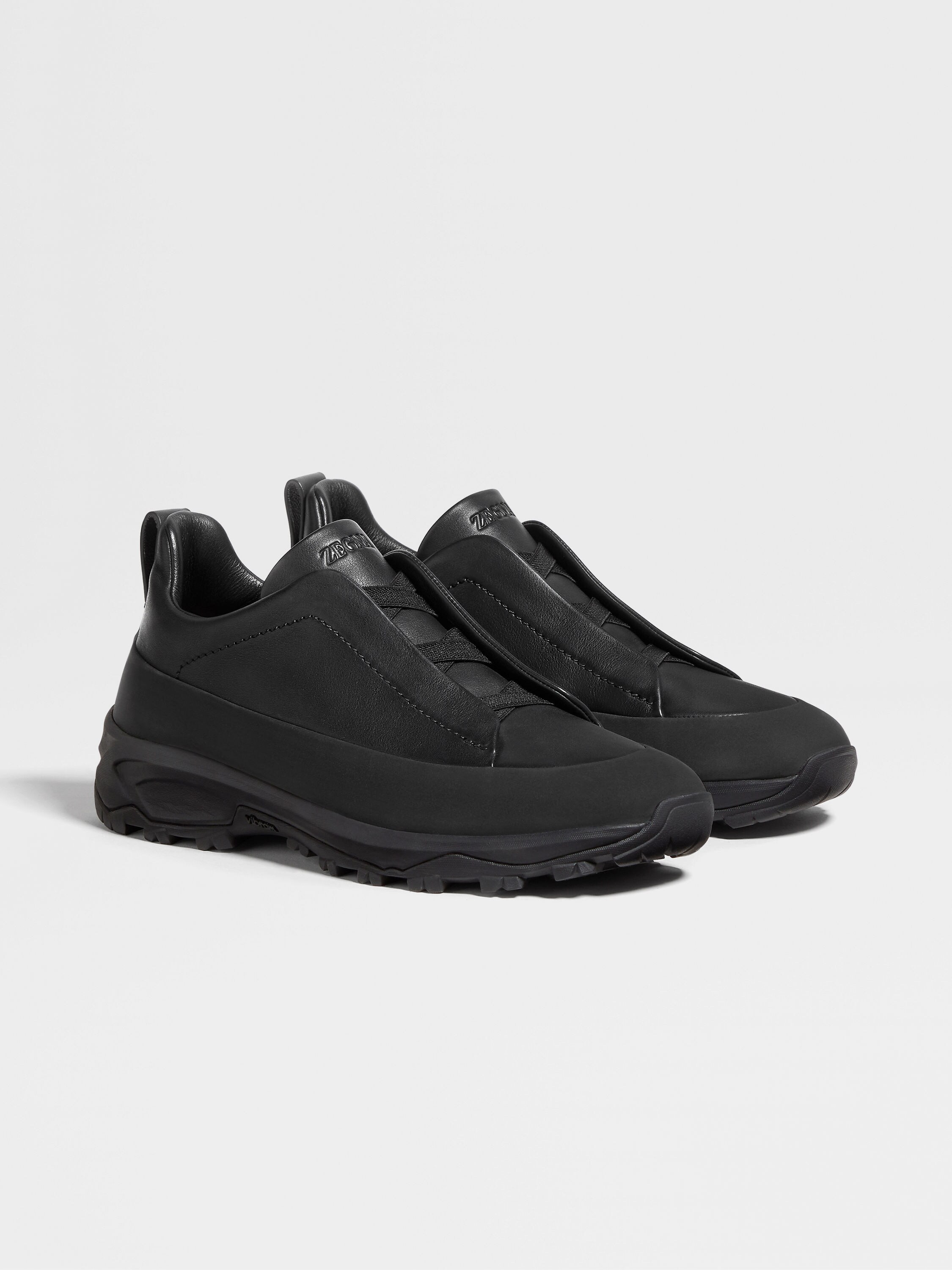 Black Leather Triple Stitch™ Monte Sneakers Main product photo
