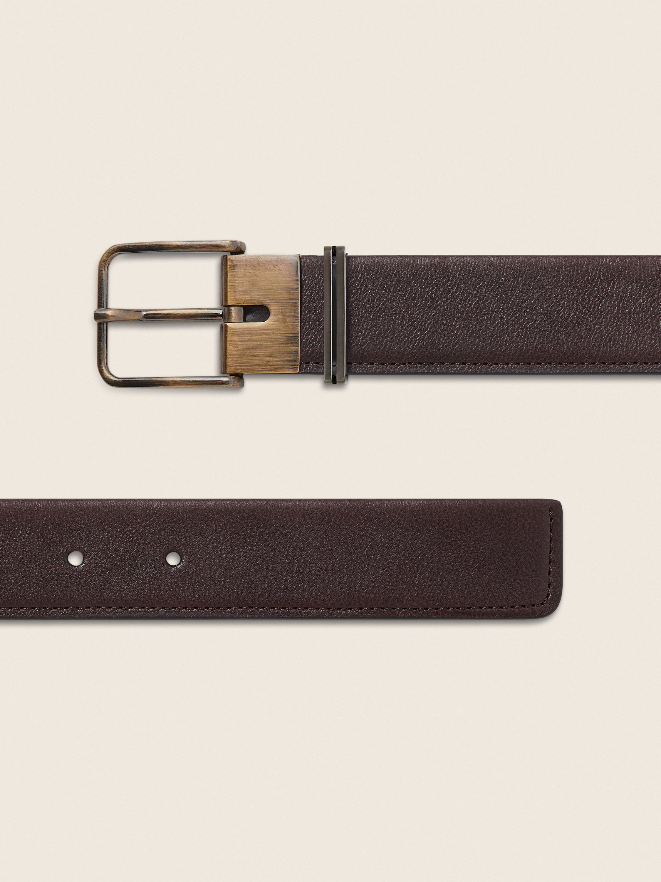 Dark Brown Leather Belt Product detail photo #1