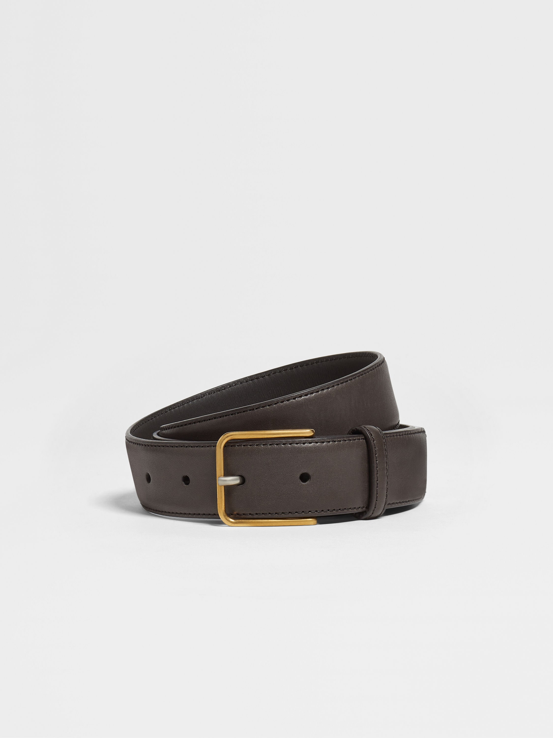 Dark Brown Bovine Leather Belt Main product photo