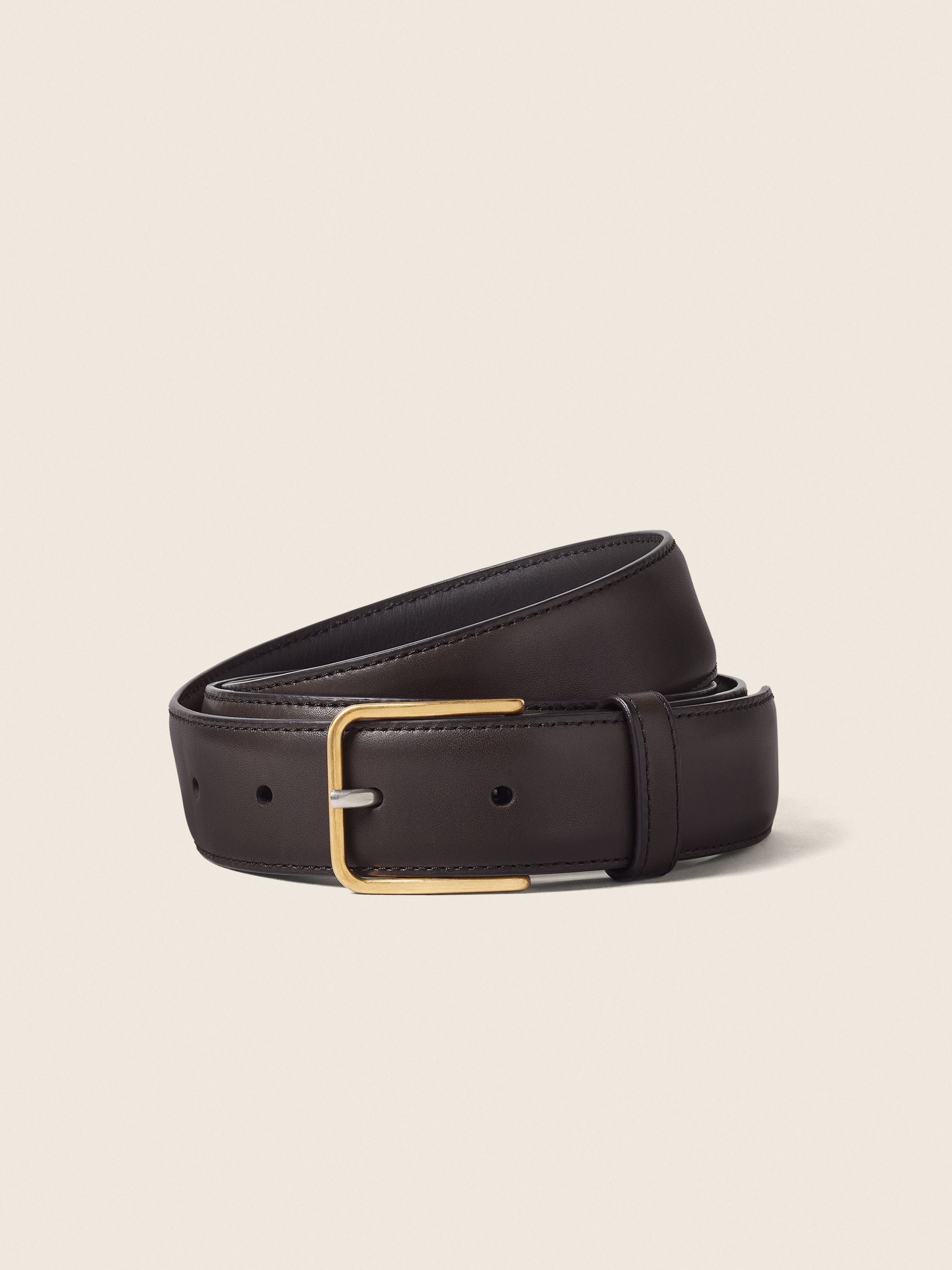 Dark Brown Natural Grain Leather Belt Main product photo