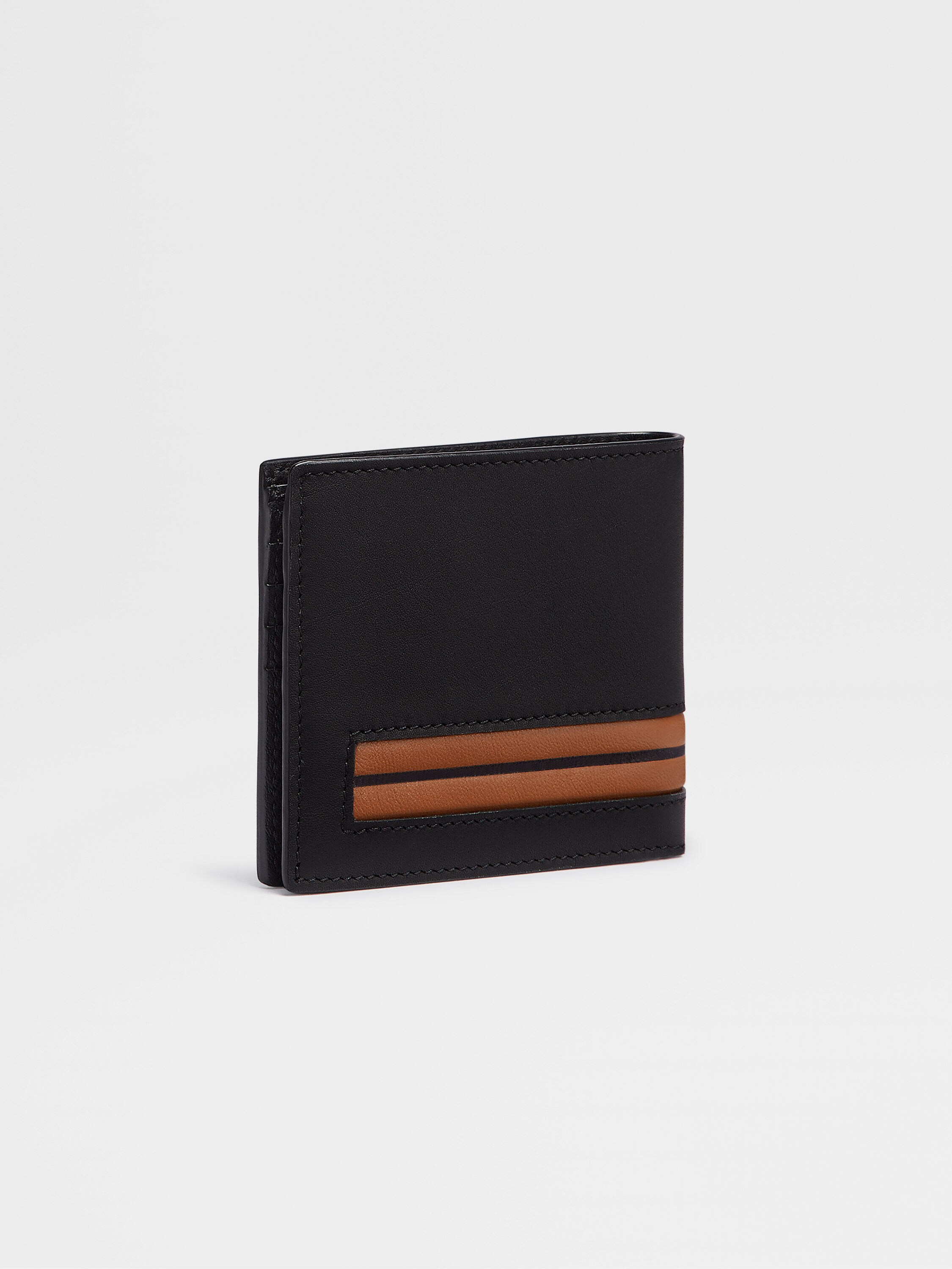 Black Leather Billfold Wallet Product detail photo #2