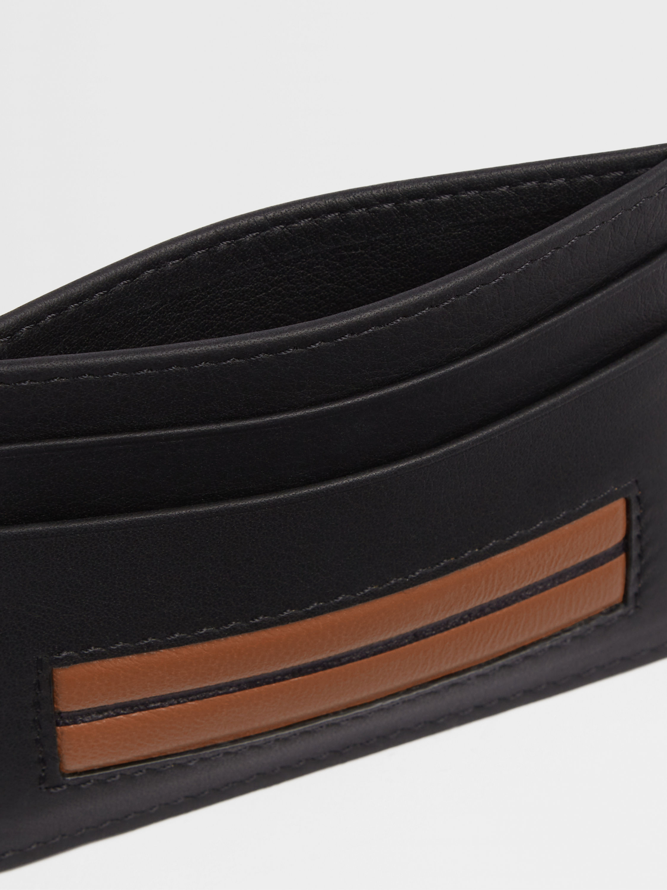 Black Leather Card Case Product detail photo #1