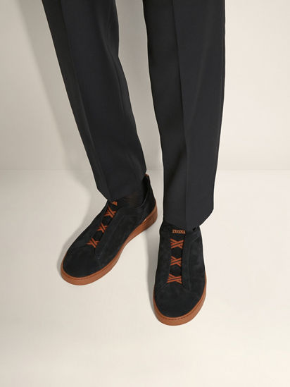 Black Suede Triple Stitch™ Sneakers SS26 28331662 | Zegna CN