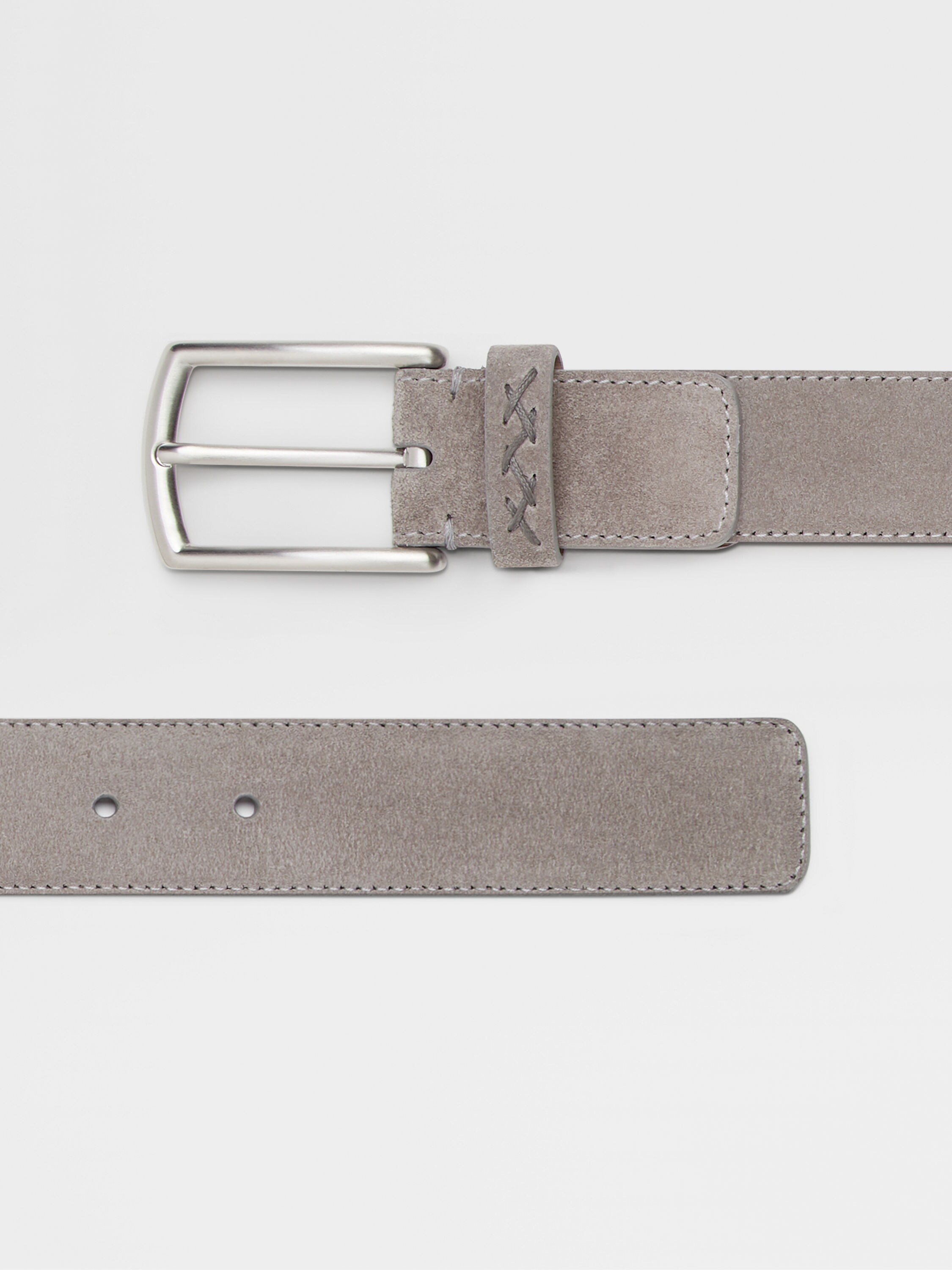 Grey Mélange Suede Belt Product detail photo #1