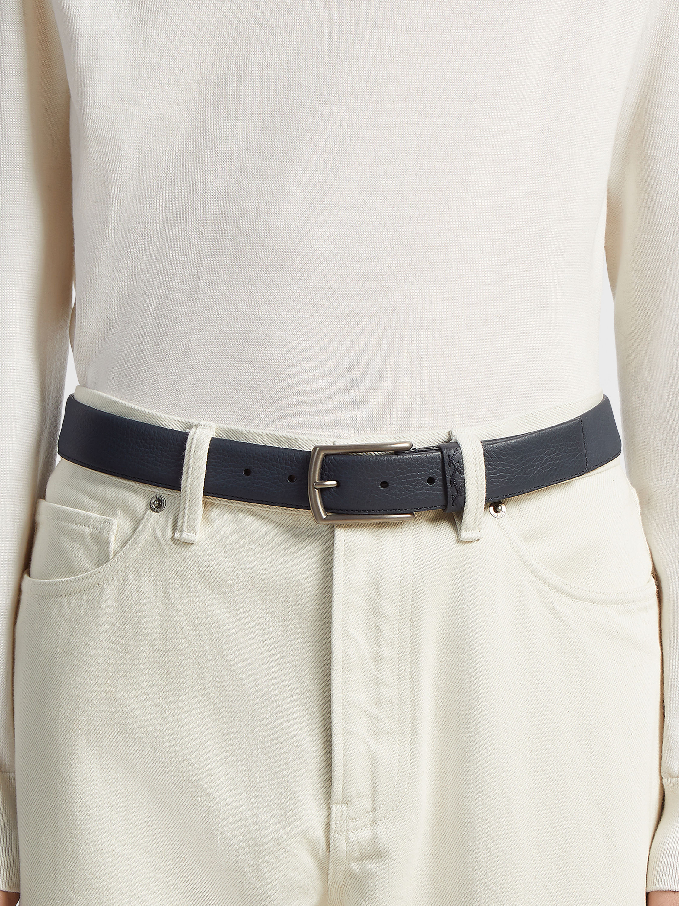 海军蓝皮革皮带 产品细节图 #2