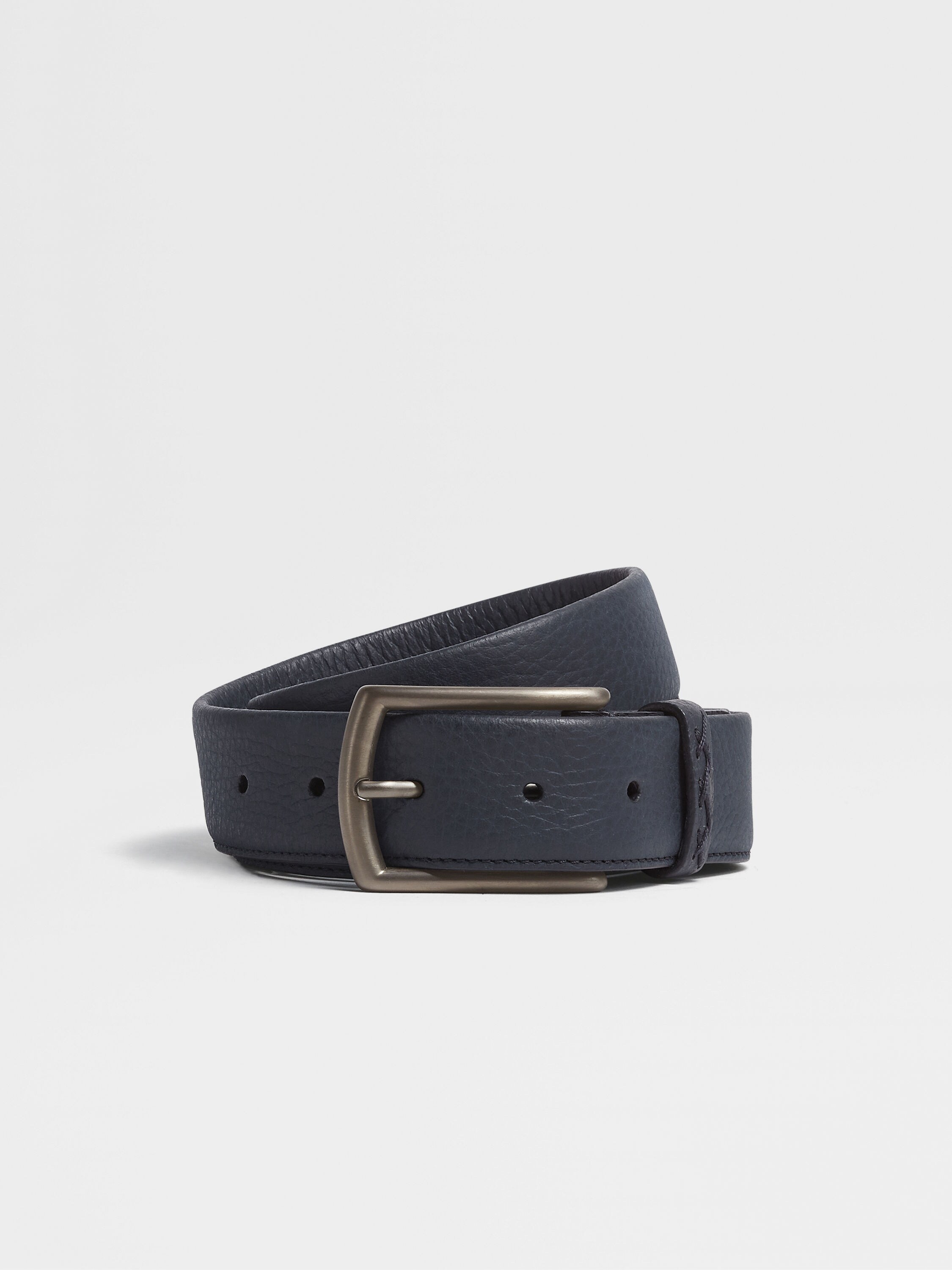 Dark Blue Leather Belt