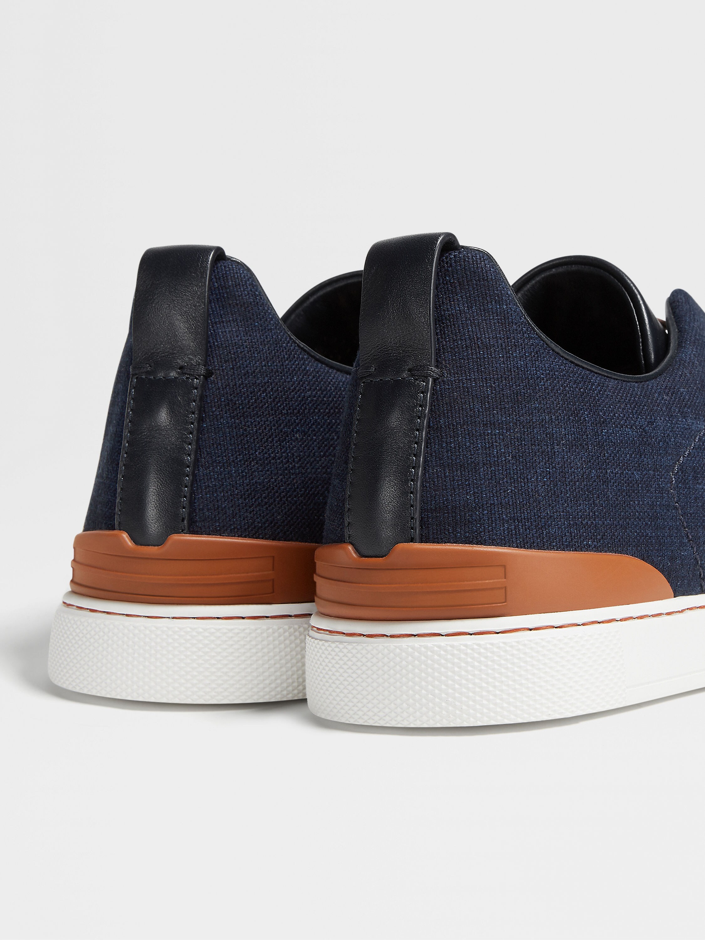 Navy Blue Cotton Denim Triple Stitch™ Sneakers Product detail photo #1
