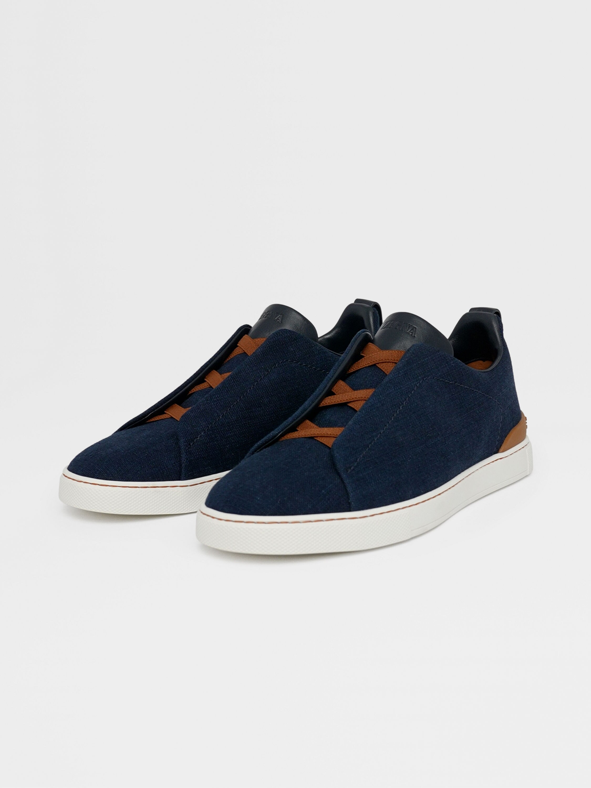 Navy Blue Cotton Denim Triple Stitch™ Sneakers