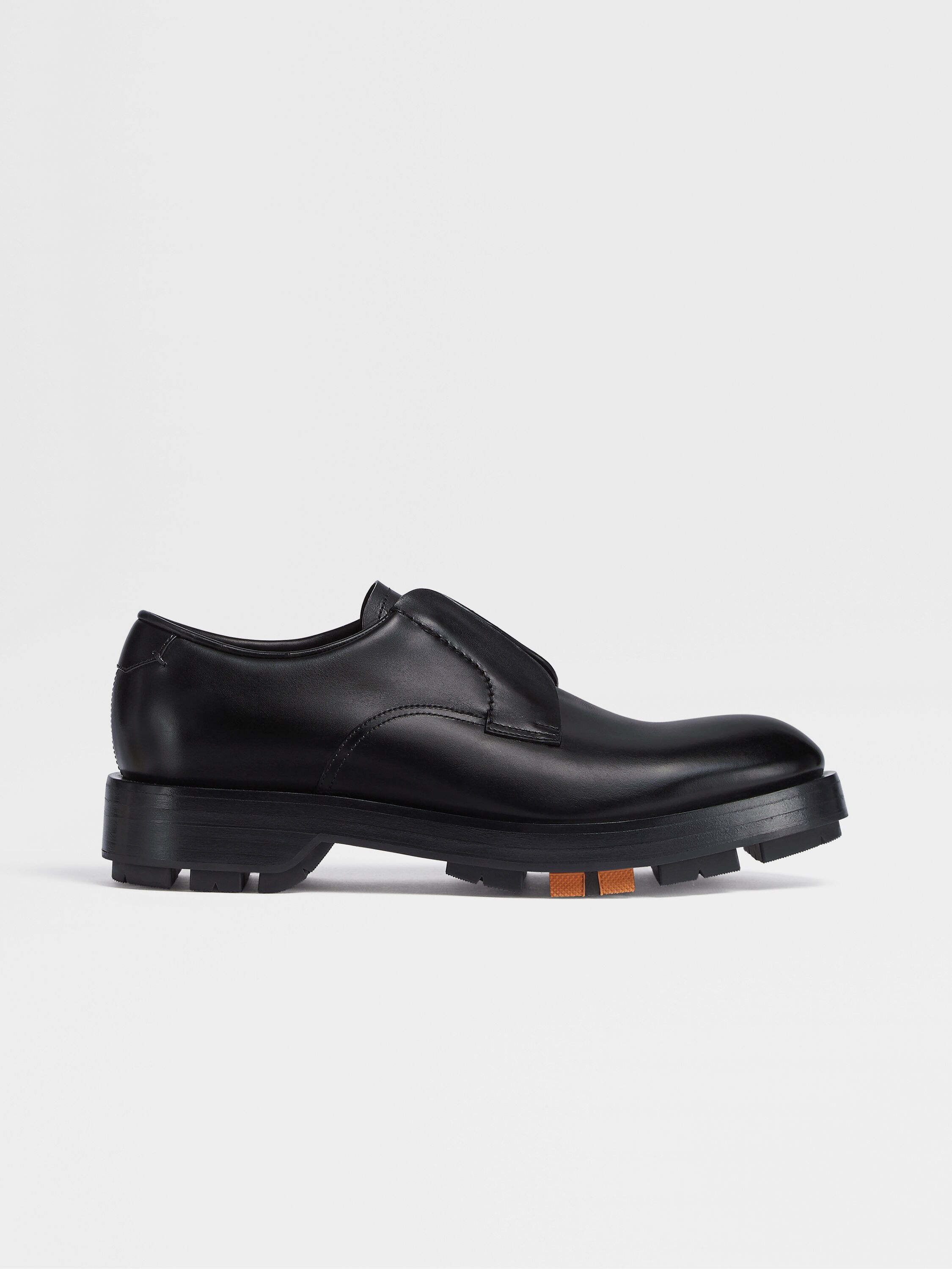 Black Leather Udine Derby Shoes