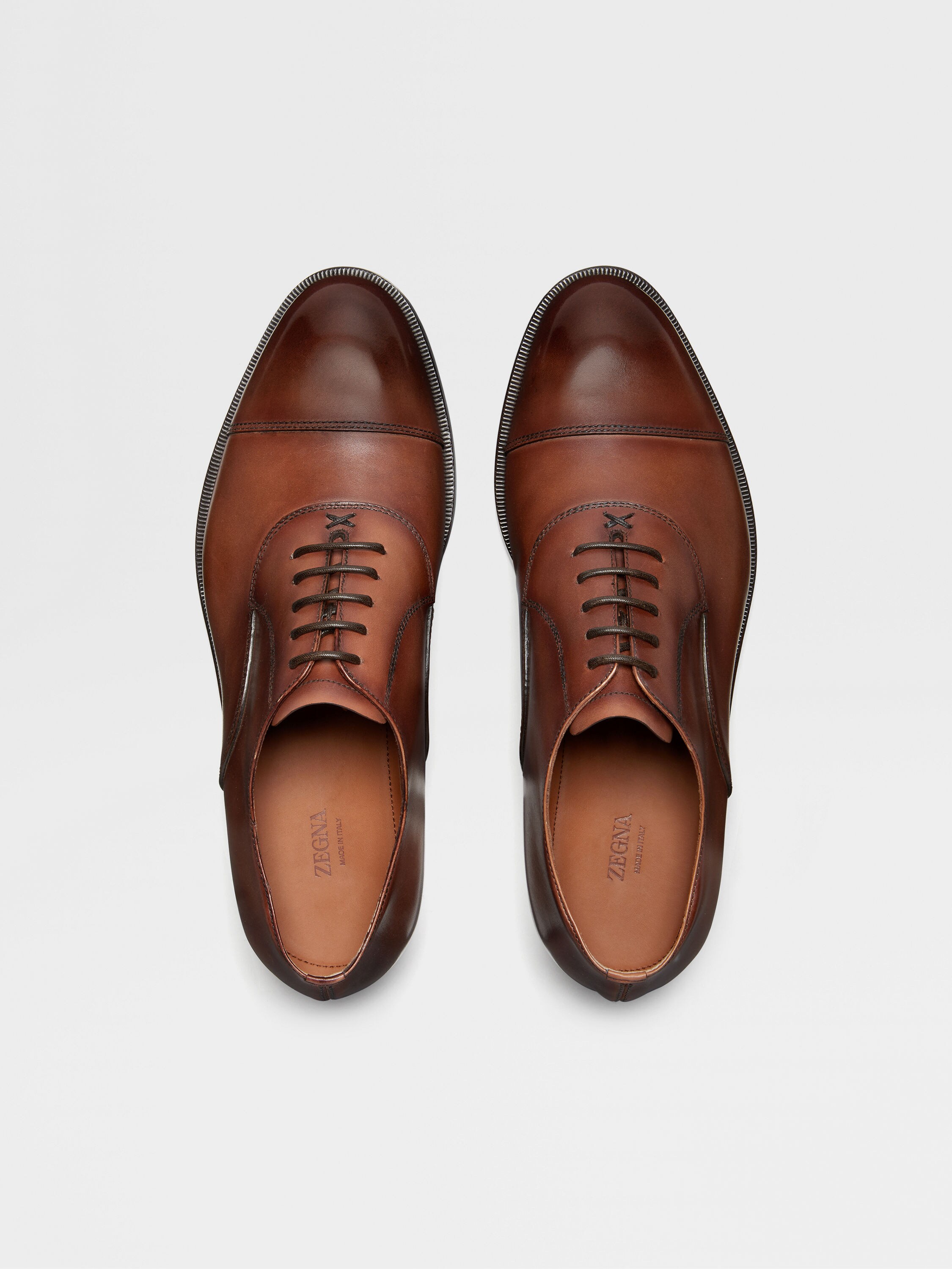 Light Brown Leather Oxford Shoes Product detail photo #4
