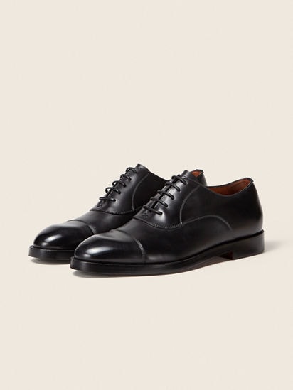 Black Leather Torino Oxford Shoes FW25 26935305 Zegna MO