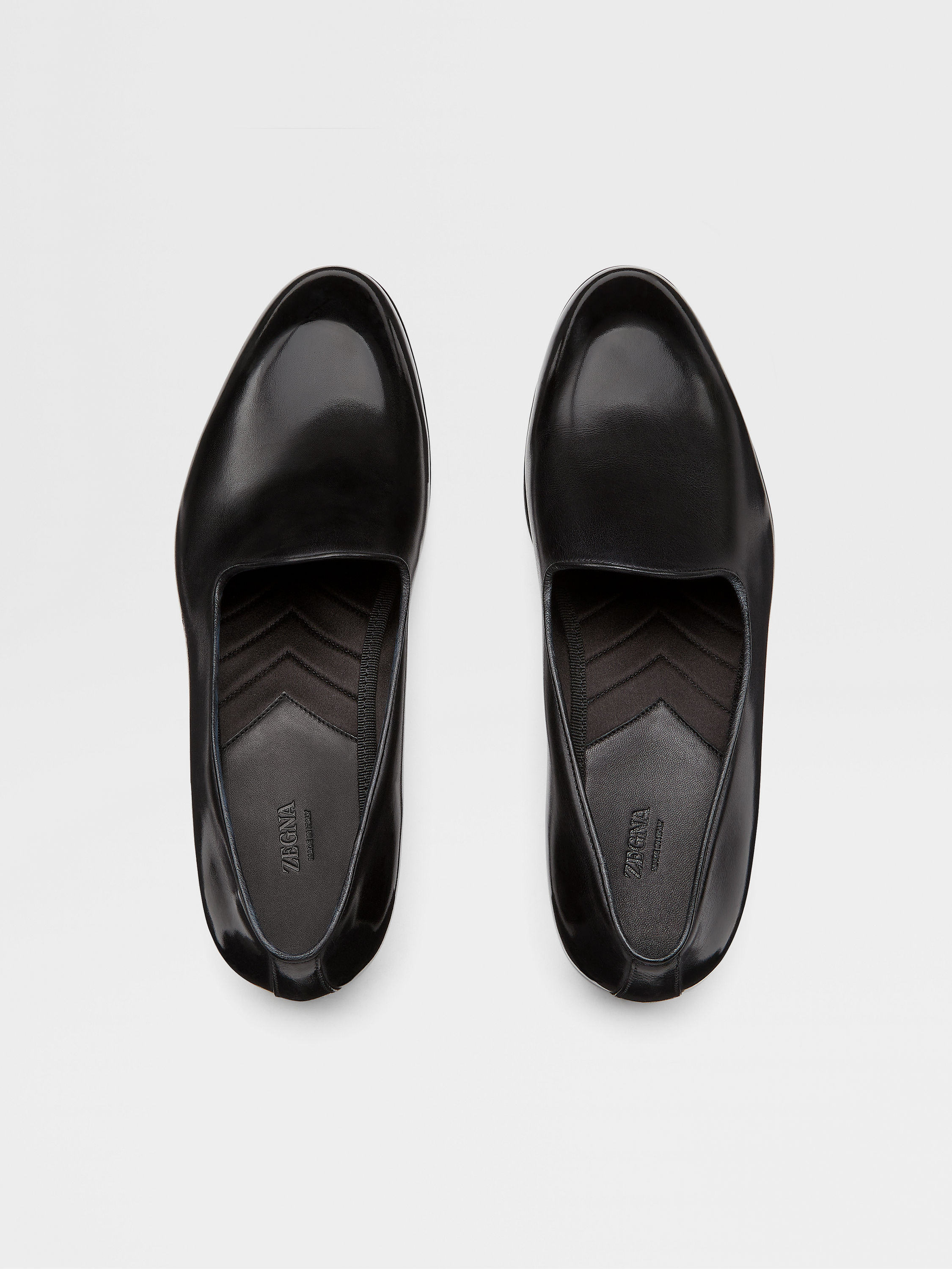 黑色手工抛光皮革 Gala 套穿便鞋 產品細節圖 #4