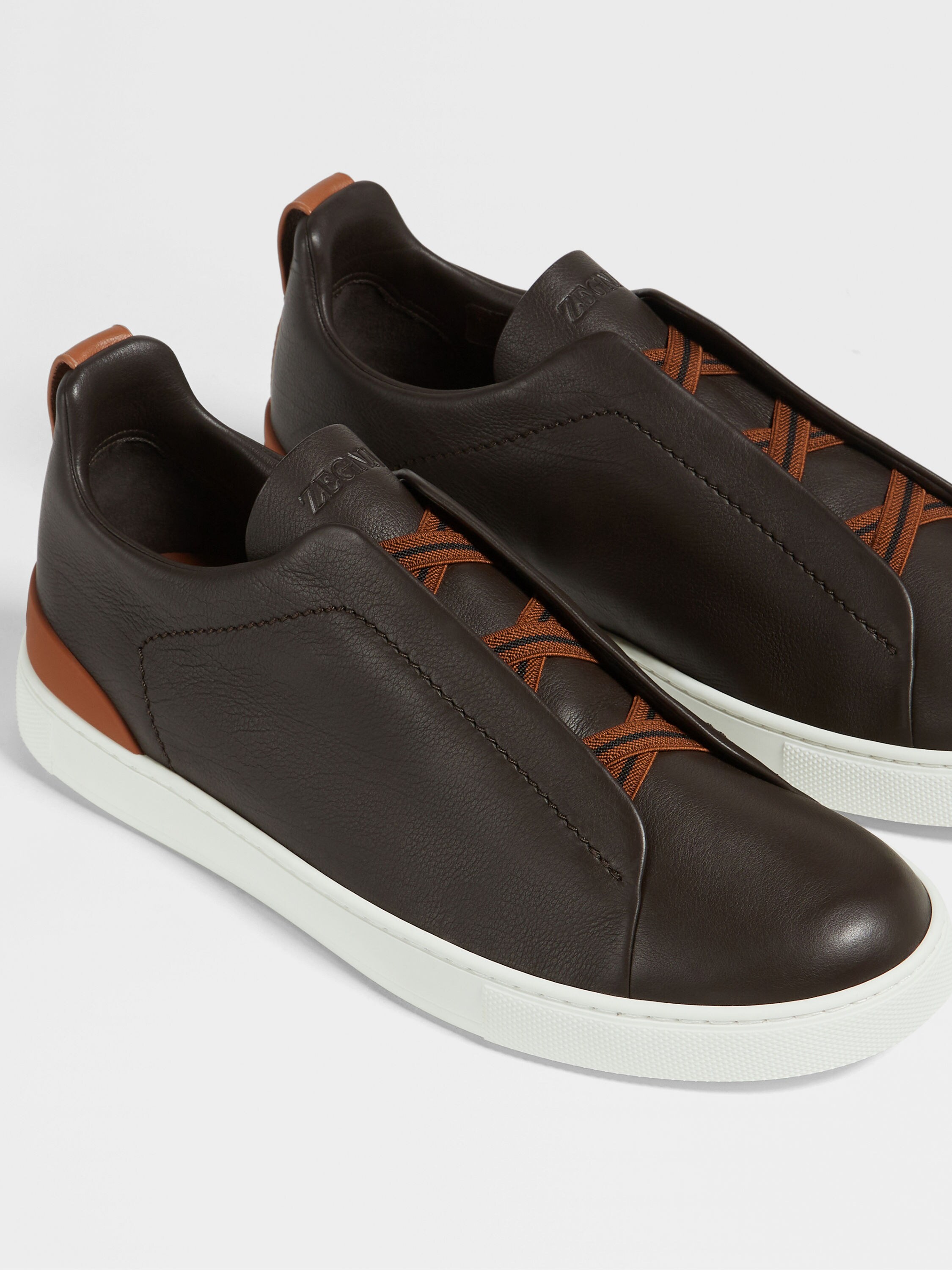 Brown Triple Stitch™ SECONDSKIN Sneakers Product detail photo #1