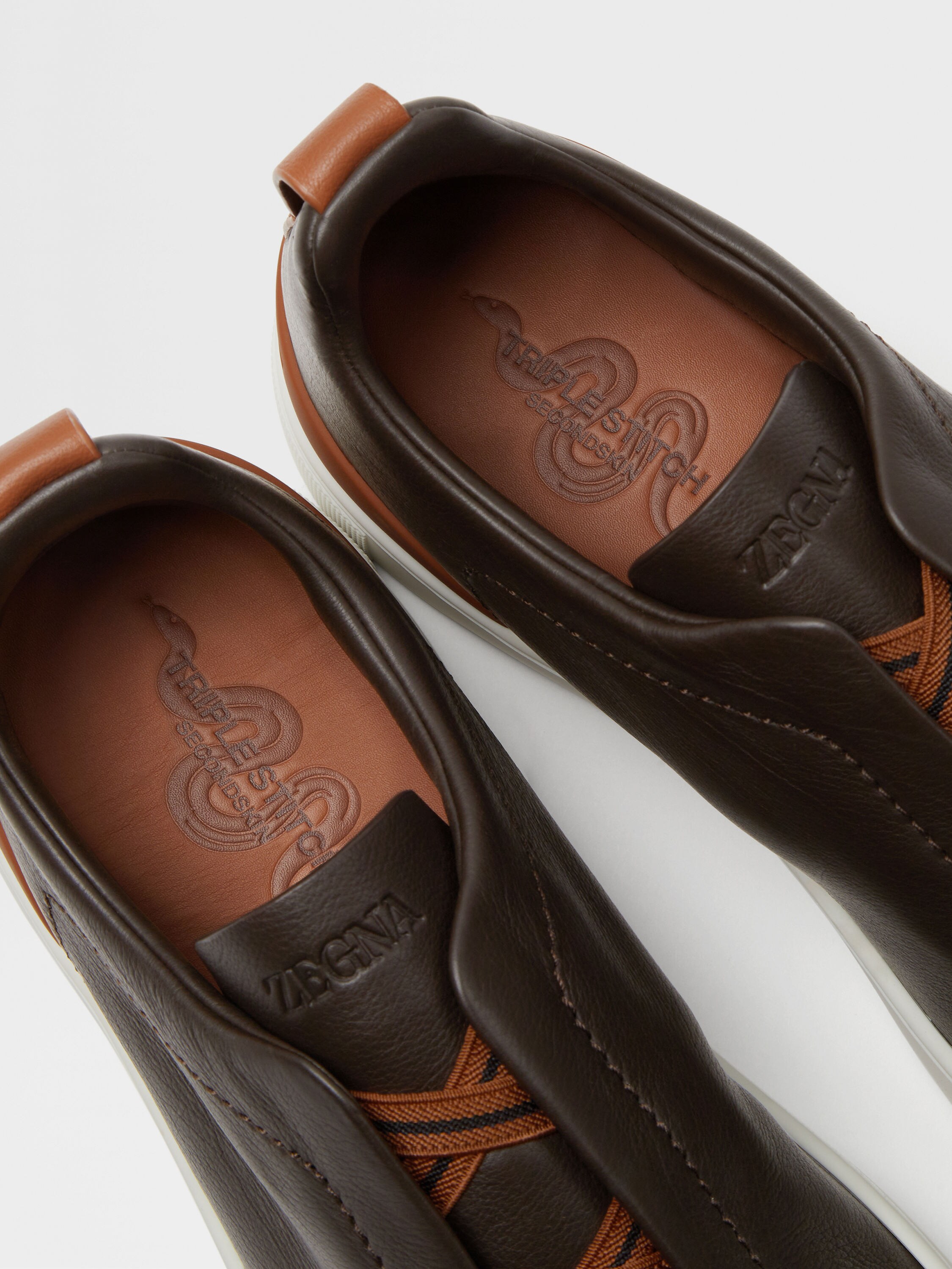Brown Triple Stitch™ SECONDSKIN Sneakers Product detail photo #5