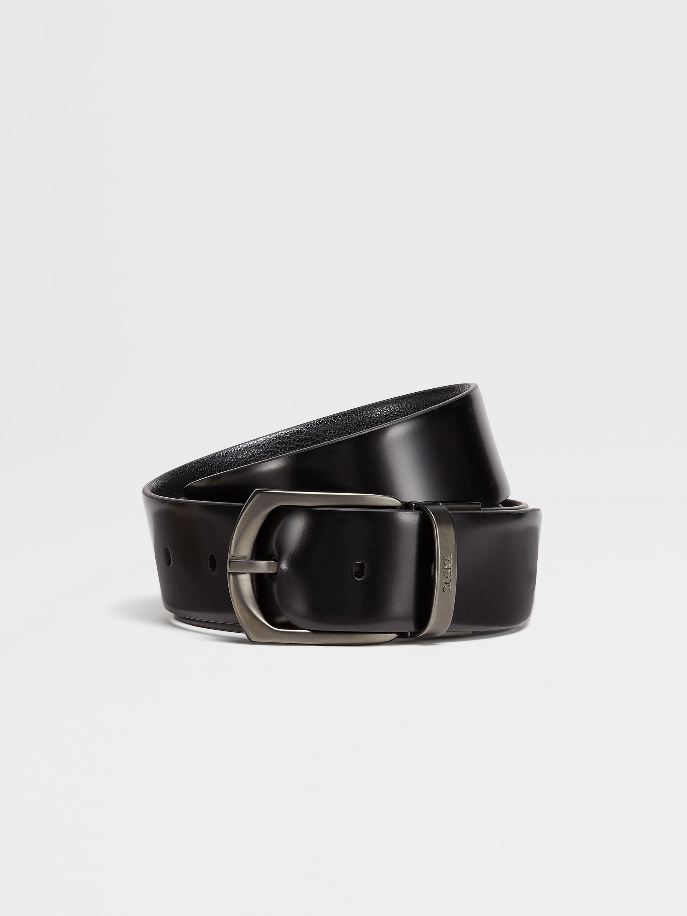 Black Reversible Leather Belt Main product photo