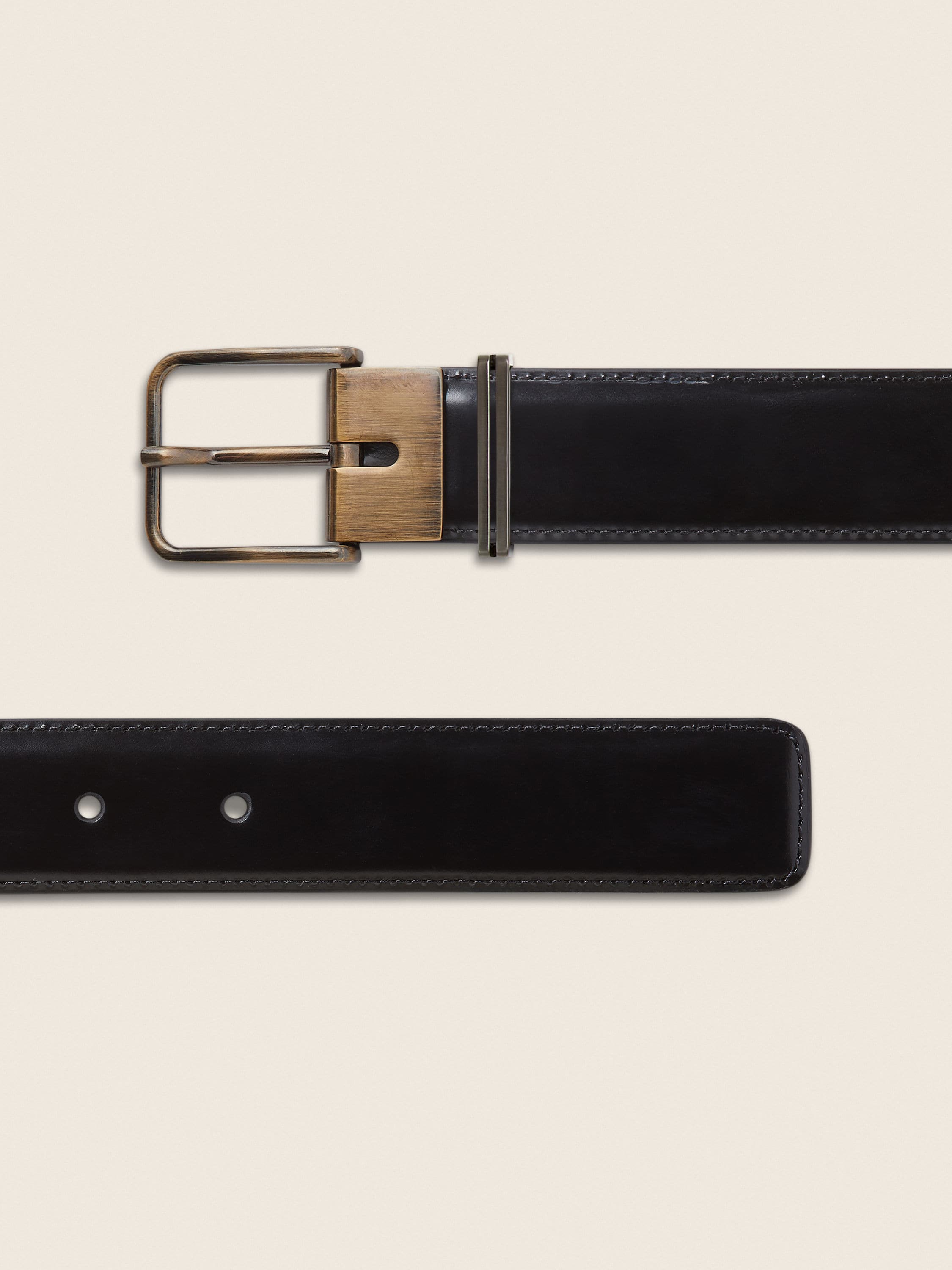 Black Bovine Leather Belt Product detail photo #1