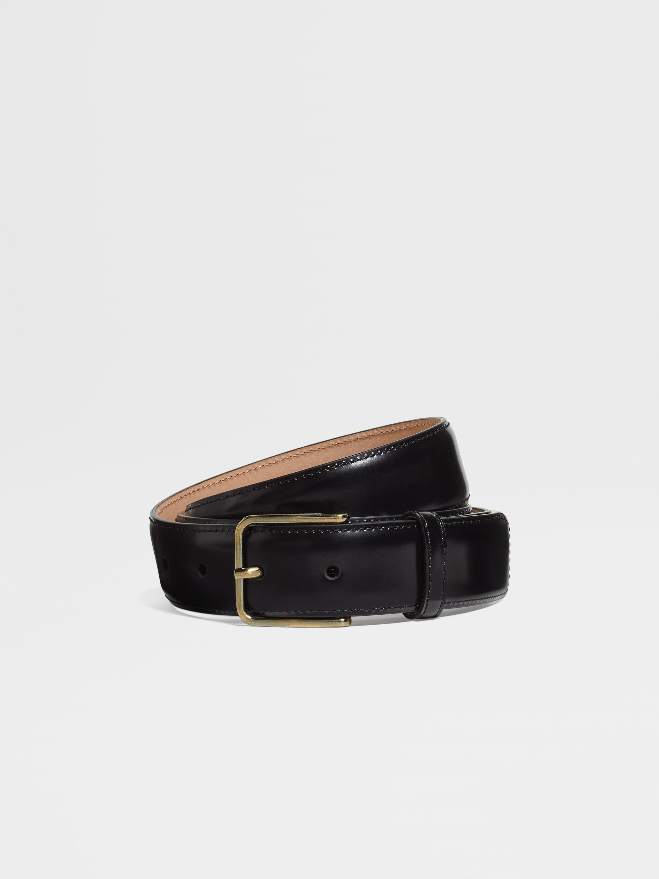 Black Bovine Leather Belt Main product photo