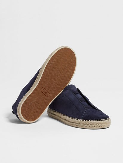 Dark Blue Suede Triple Stitch™ Espadrilles SS25 32131032 Zegna CN