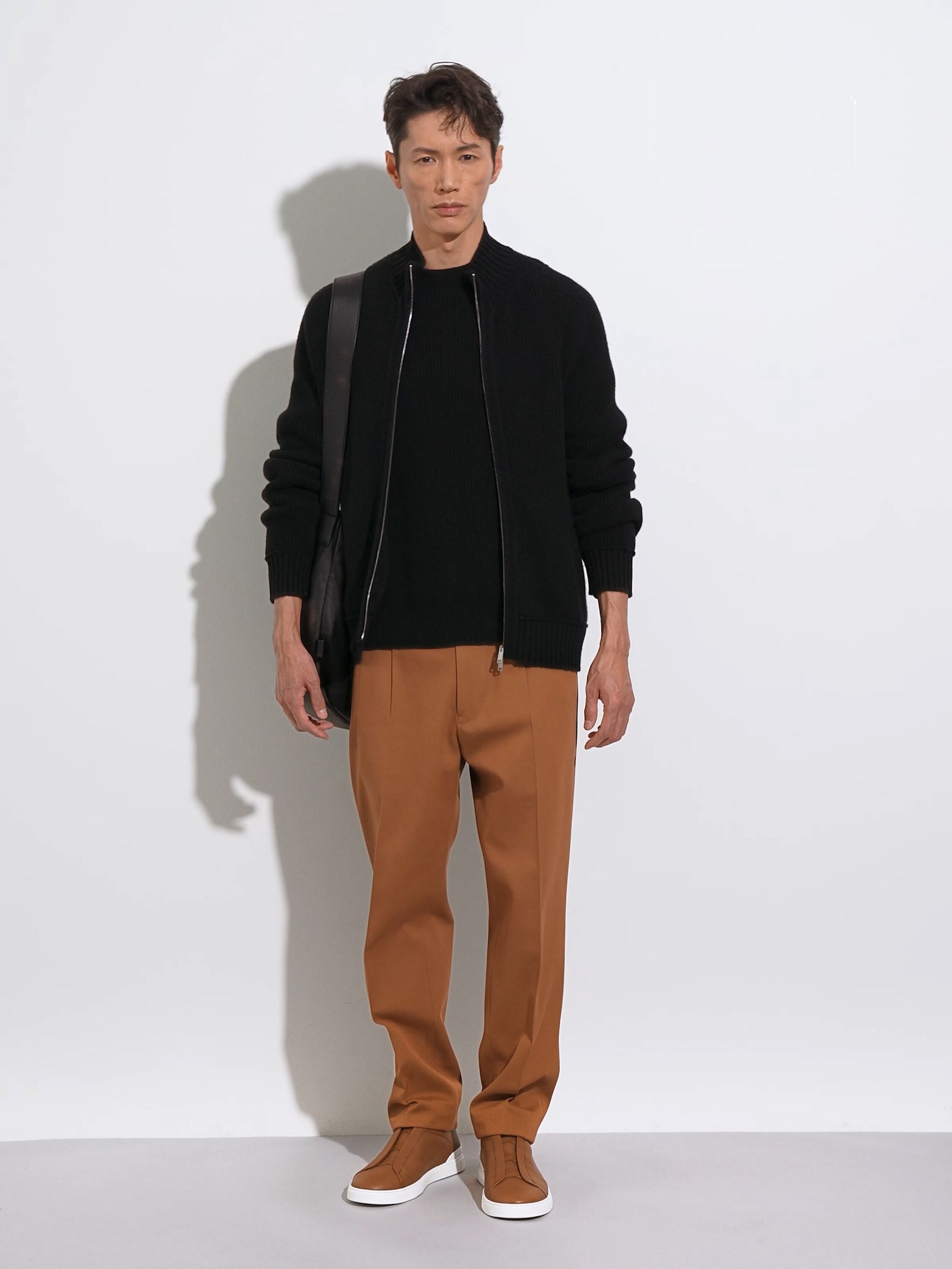 Black Deerskin Hobo Panorama Bag