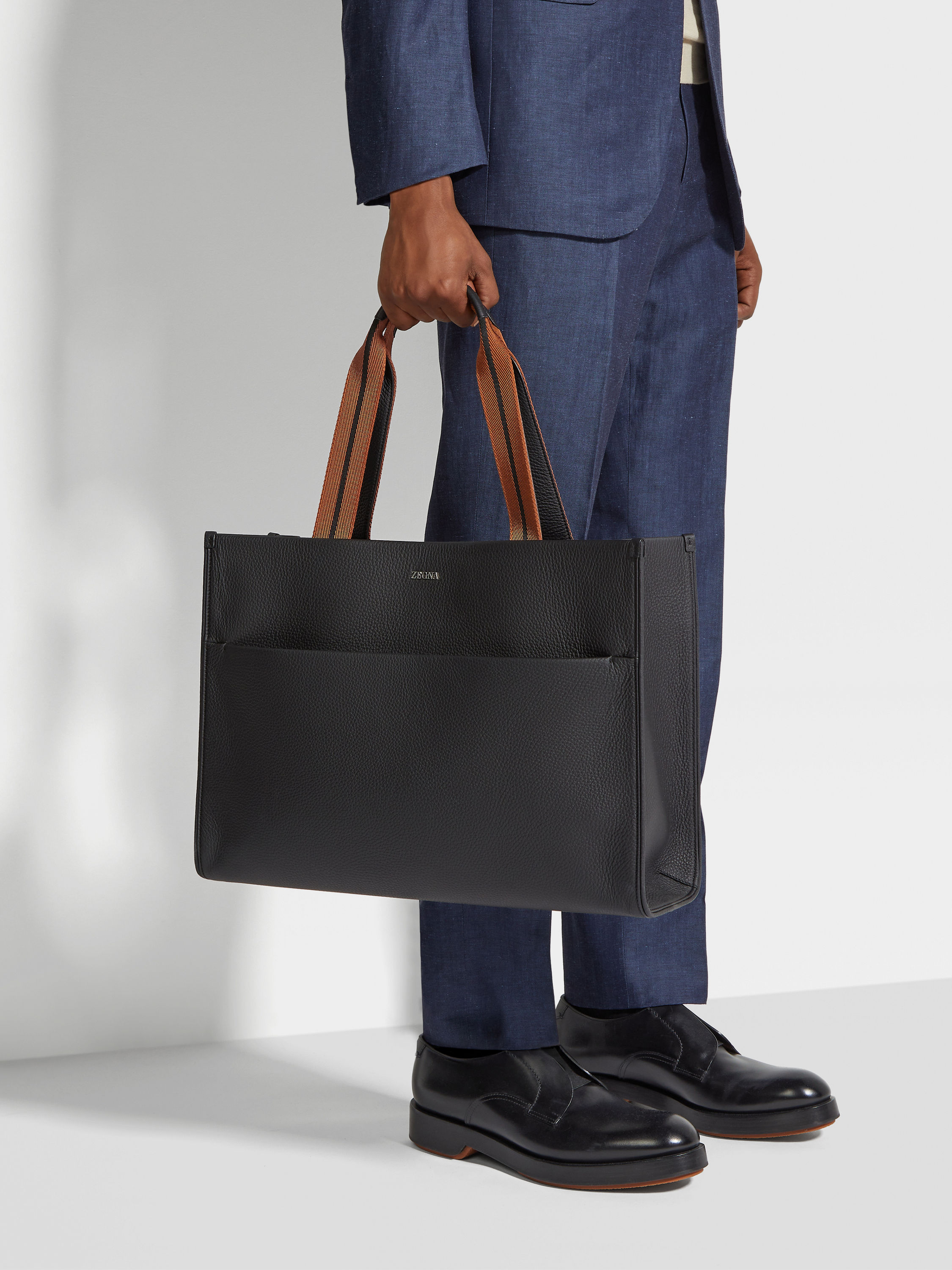 黑色鹿皮横版托特包 产品细节图 #1