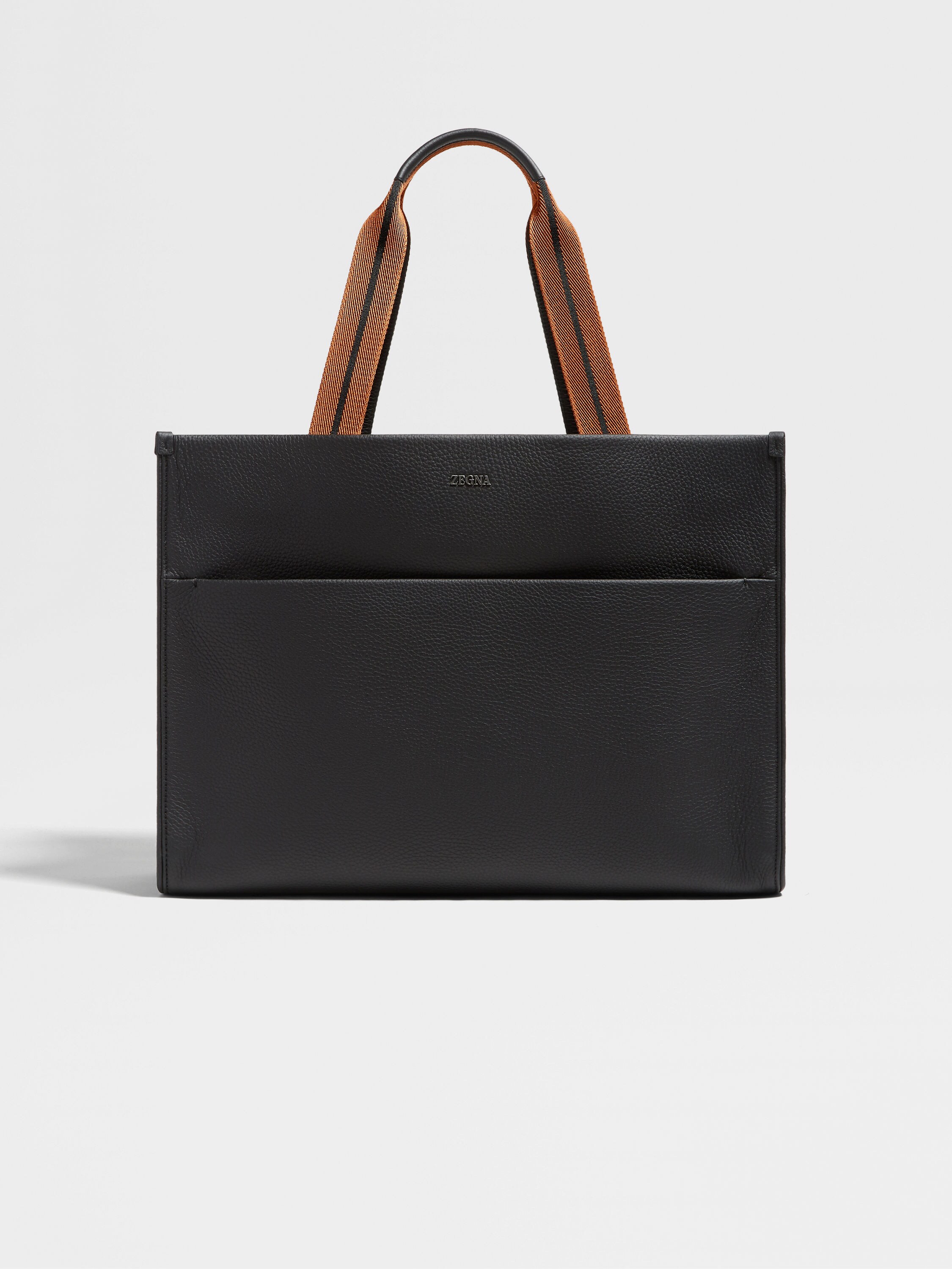 Black Deerskin Tote Bag E/W