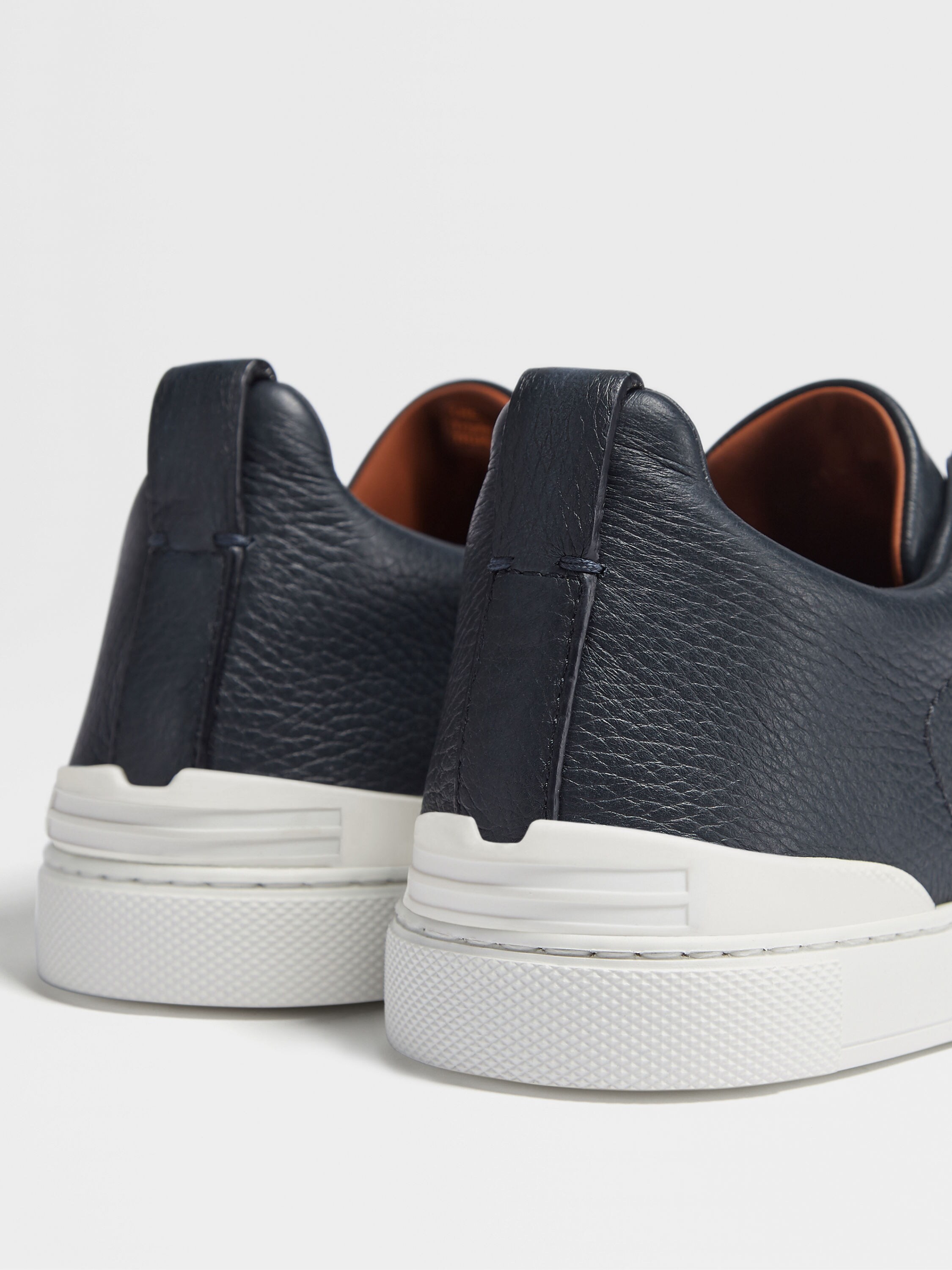 Navy Blue Deerskin Triple Stitch™ Sneakers Product detail photo #2
