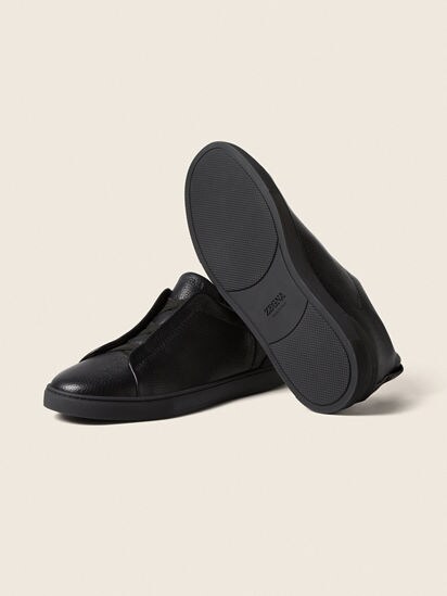 Black Deerskin Triple Stitch™ Sneakers SS26 22361743 | Zegna MO