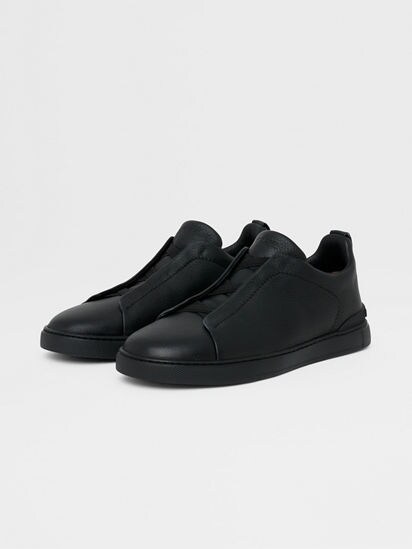 Black Deerskin Triple Stitch™ Sneakers SS26 22361743 | Zegna CN