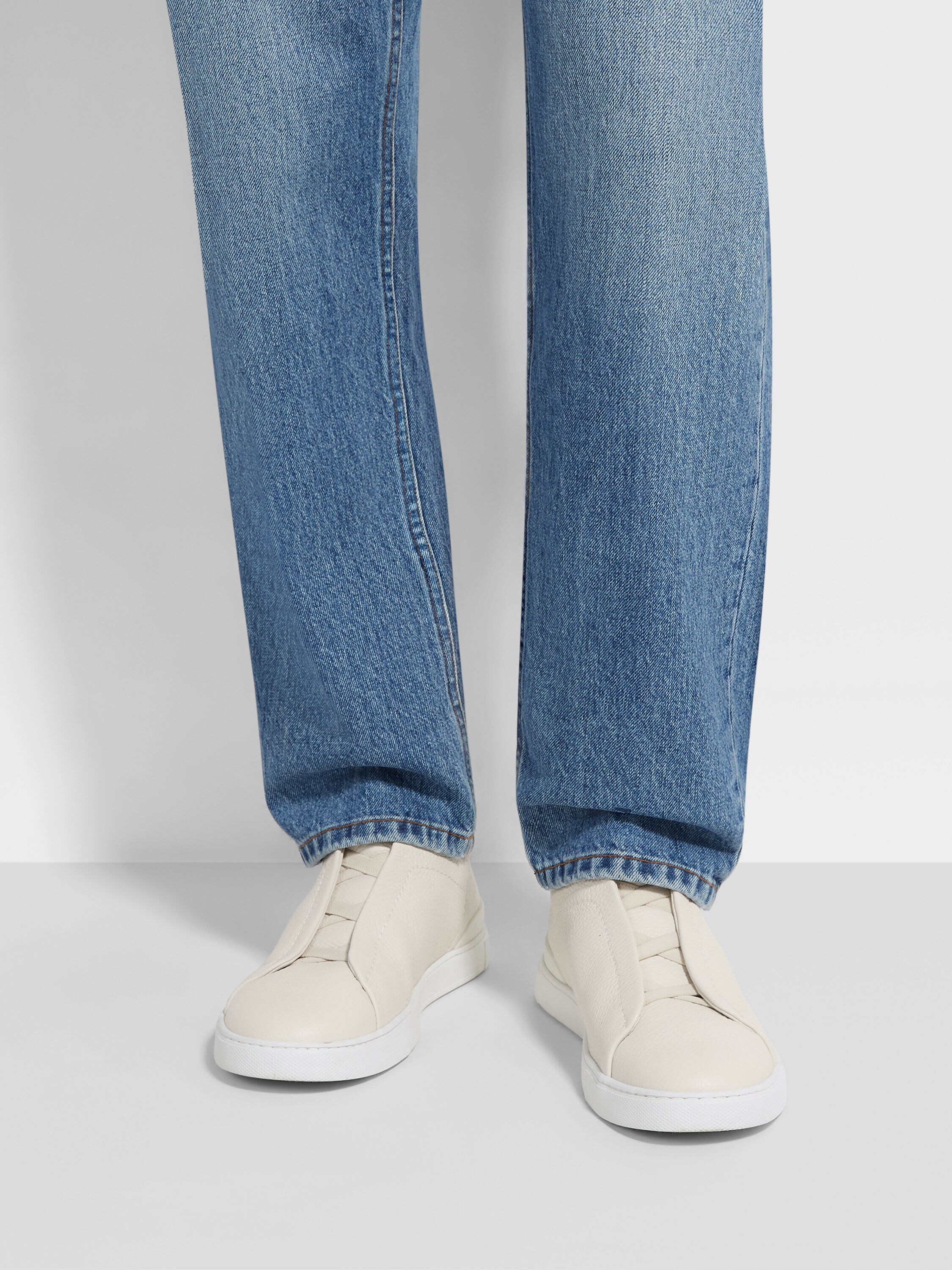 White Deerskin Triple Stitch™ Sneakers Product detail photo #1