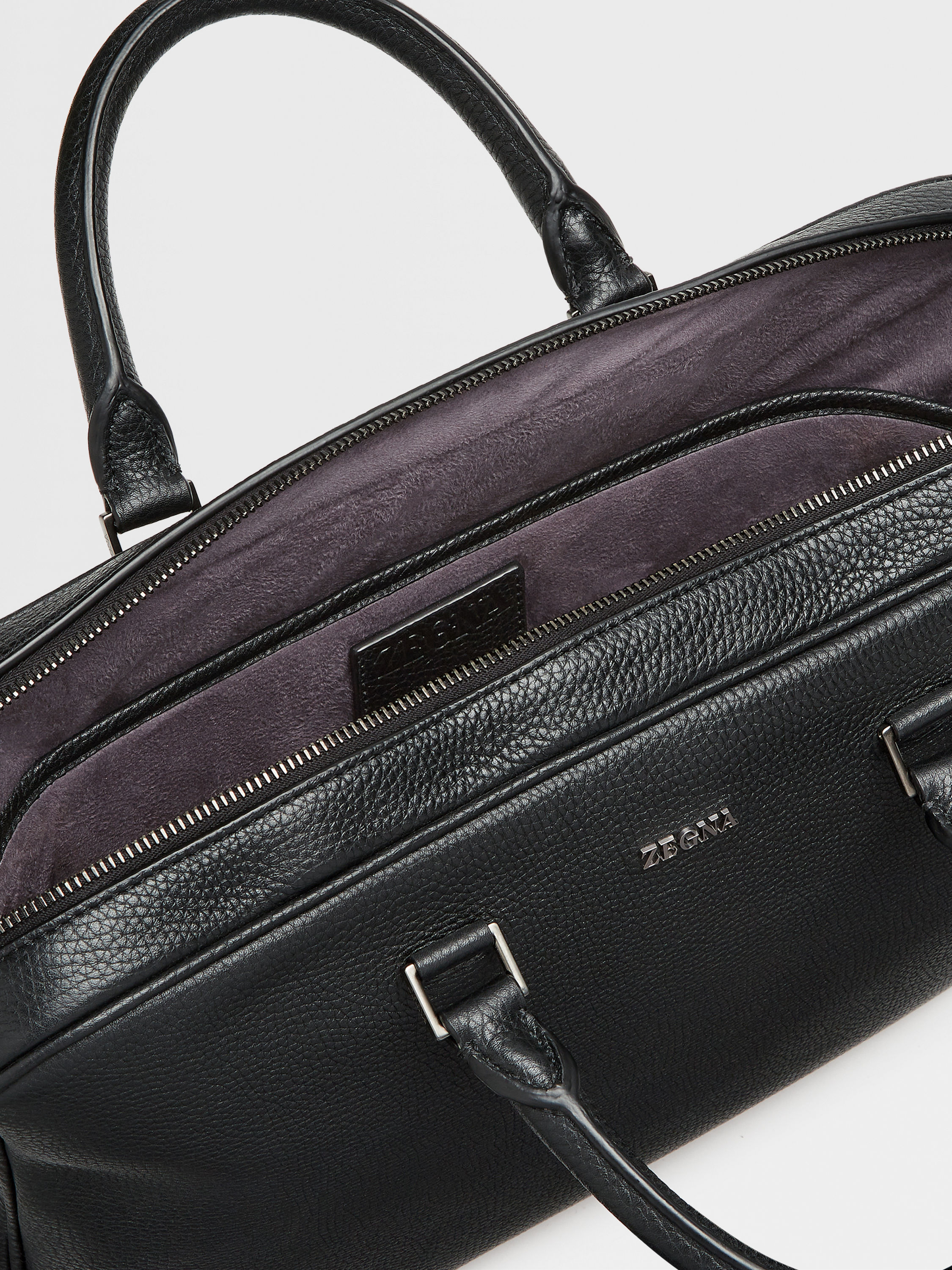 Black Leather Edgy Business Bag Product detail photo #3