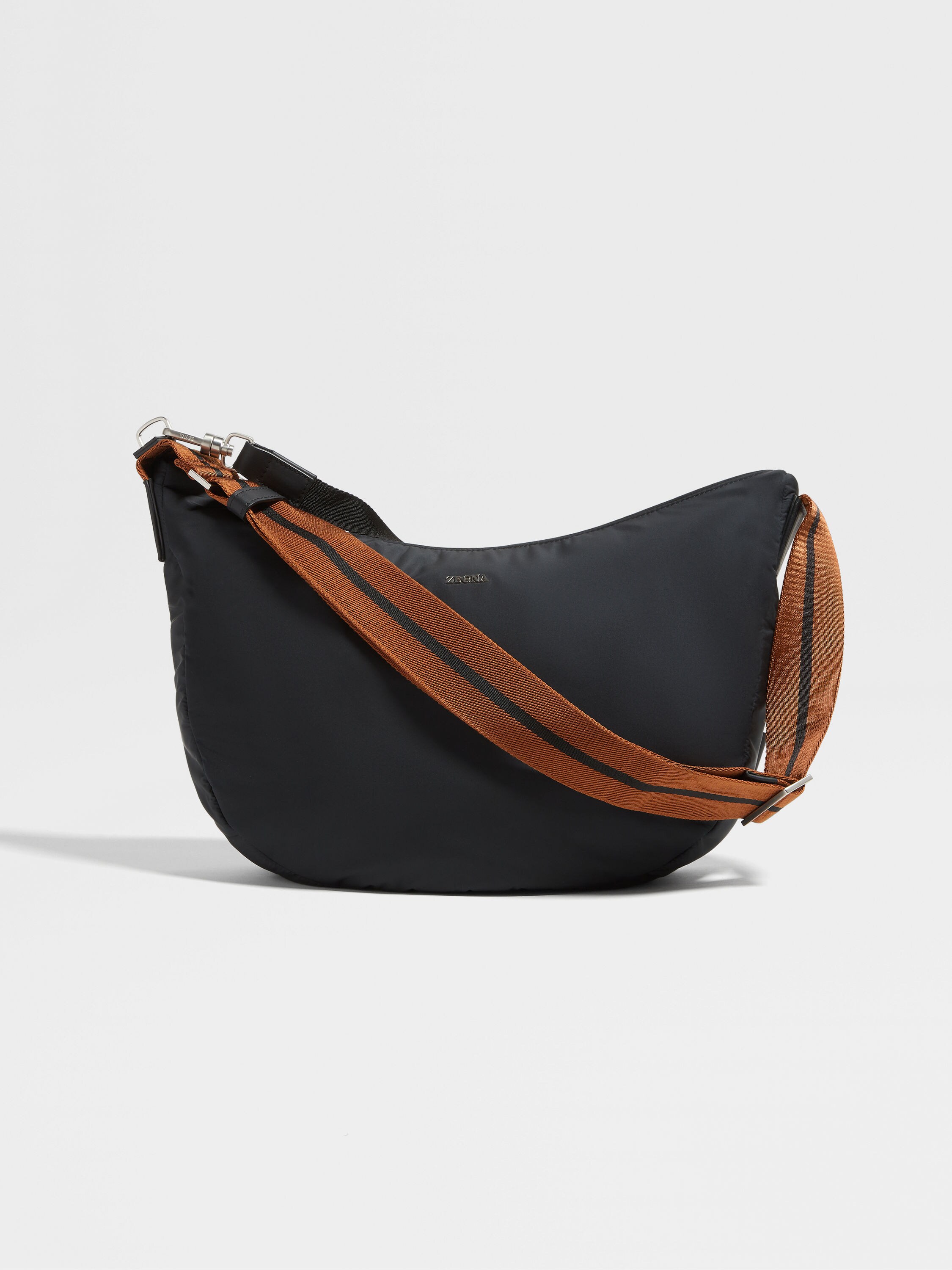 Black Technical Fabric Hobo Panorama Mini Bag