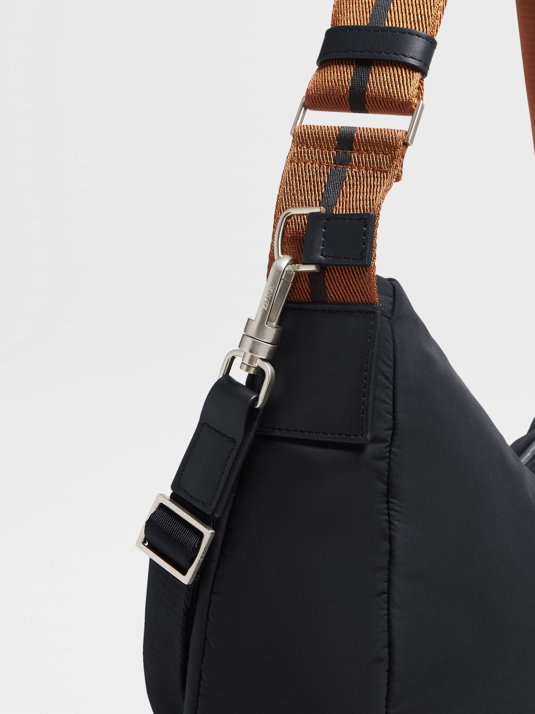 Black Technical Fabric Hobo Panorama Mini Bag Product detail photo #4