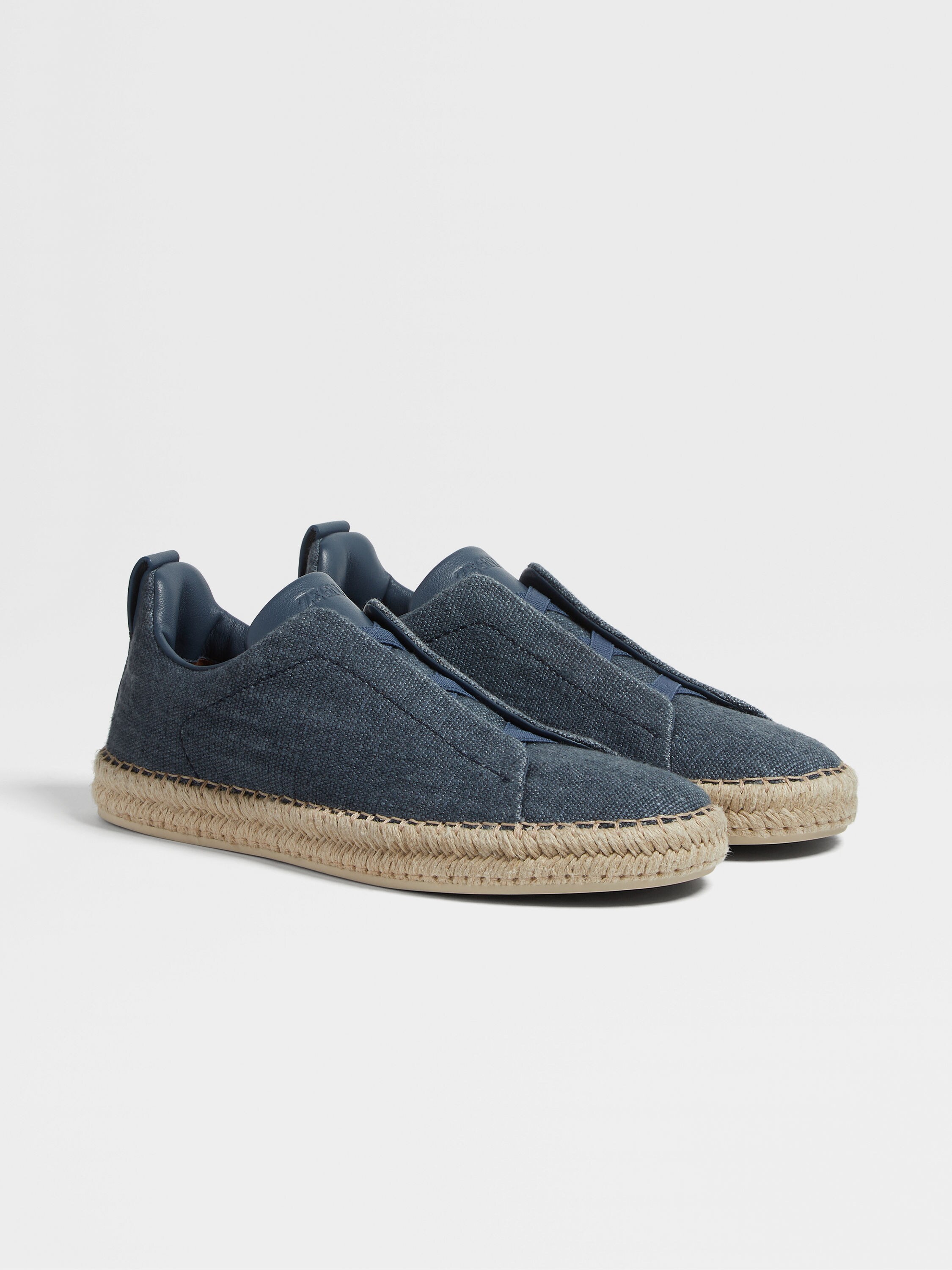 Blue Linen Blend Triple Stitch™ Espadrilles