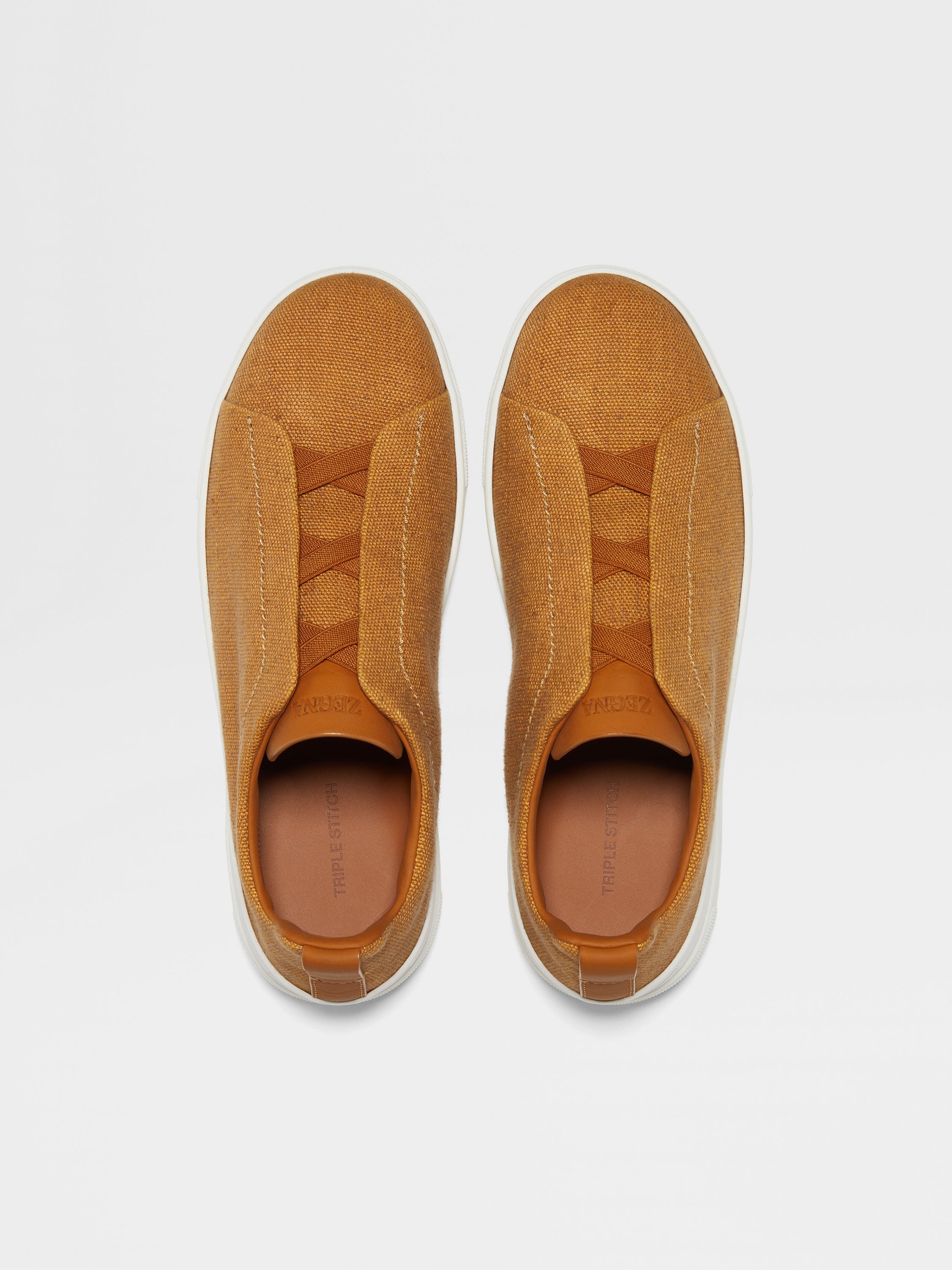 赭石色棉、亚麻及皮革 Triple Stitch™ 奢华休闲鞋 產品細節圖 #2
