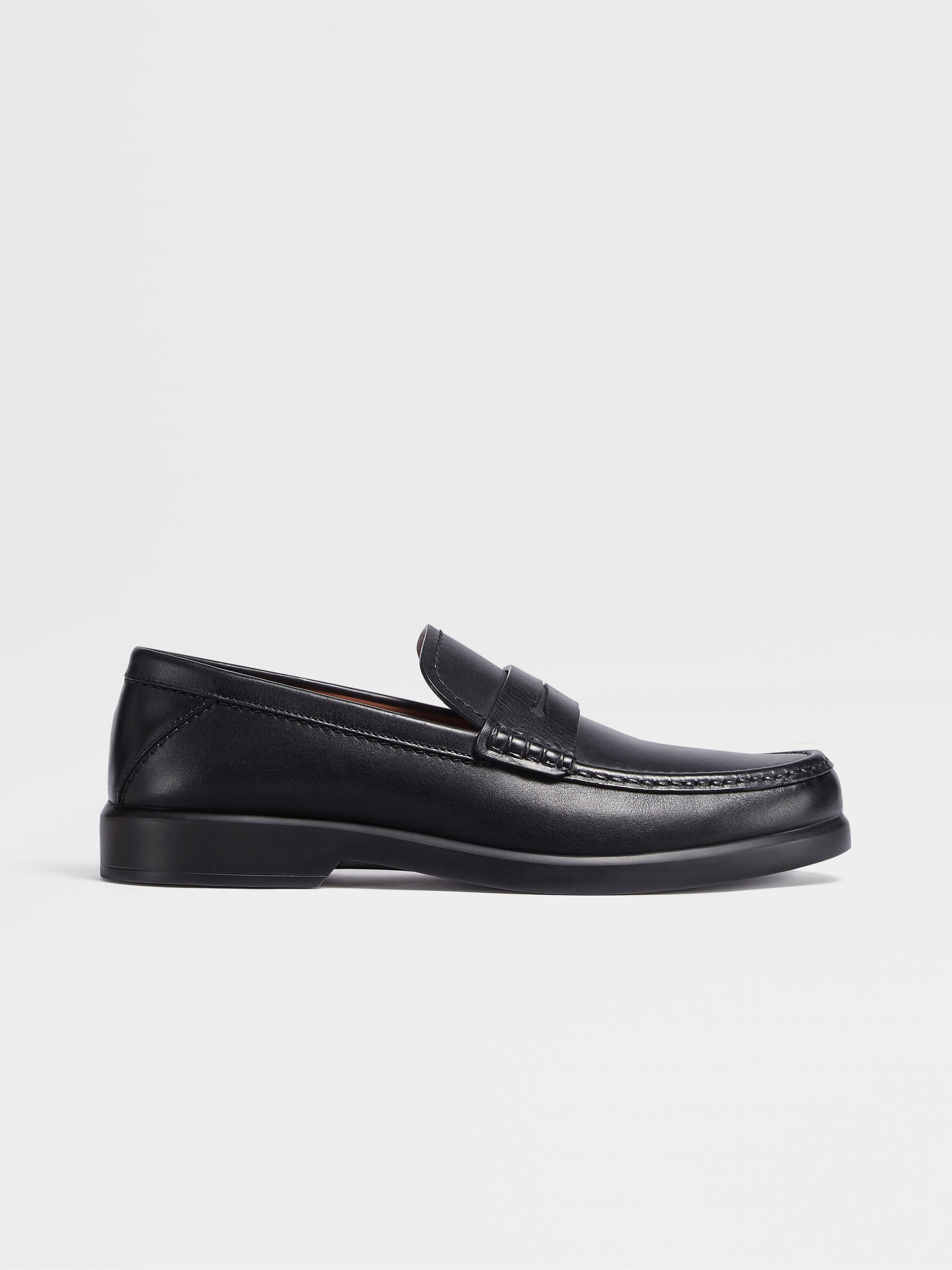 Black Hand-Buffed Leather X-Lite Loafers