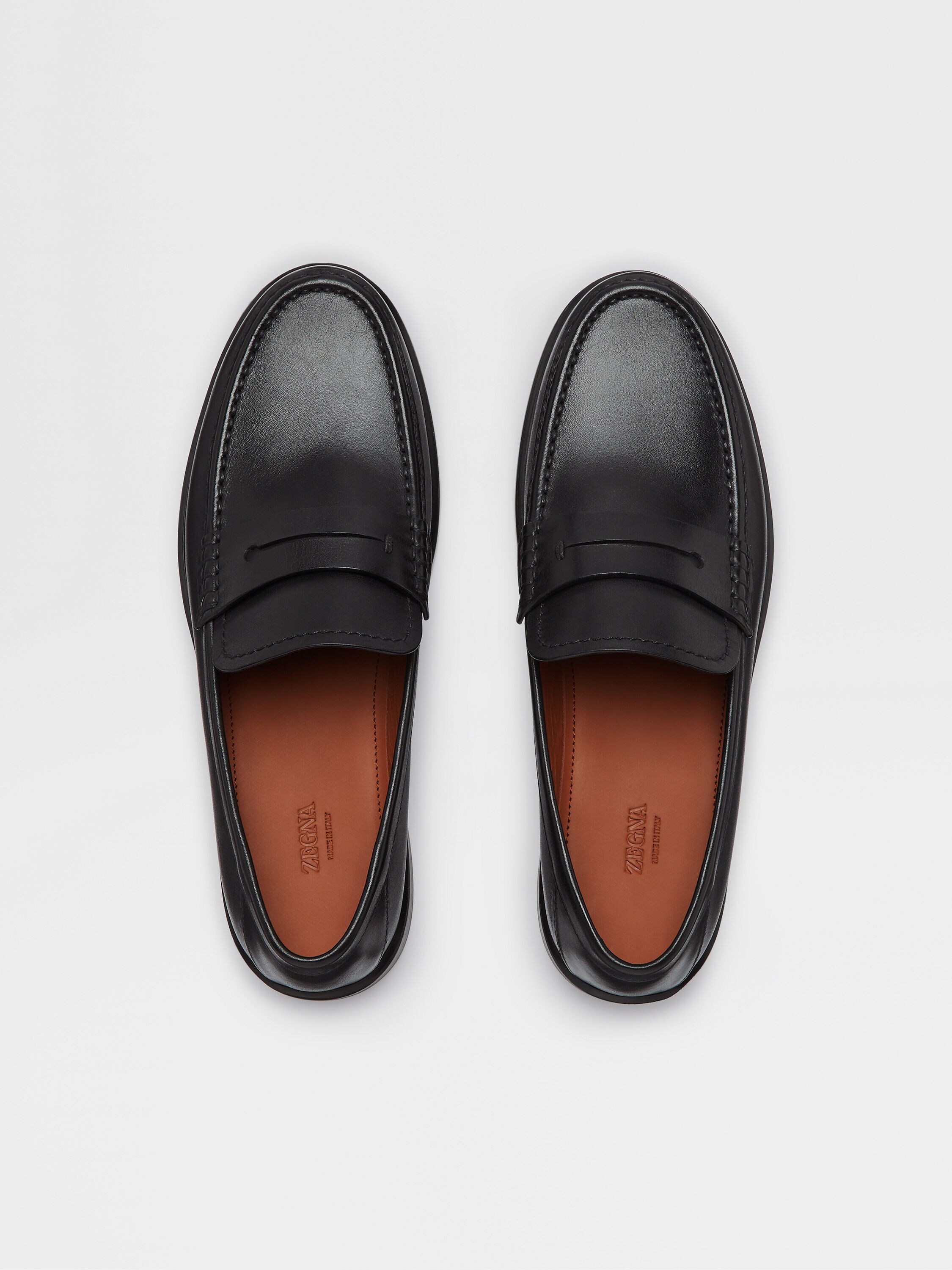 Black Hand-Buffed Leather X-Lite Loafers Product detail photo #4