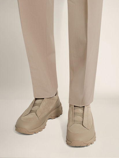 Light Taupe Leather and Suede Triple Stitch™ Monte Sneakers SS26