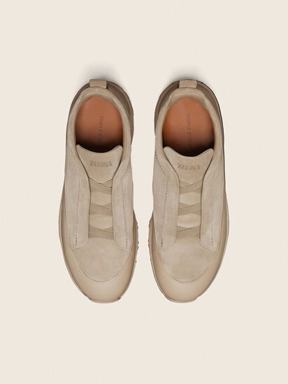 Light Taupe Leather and Suede Triple Stitch™ Monte Sneakers SS26