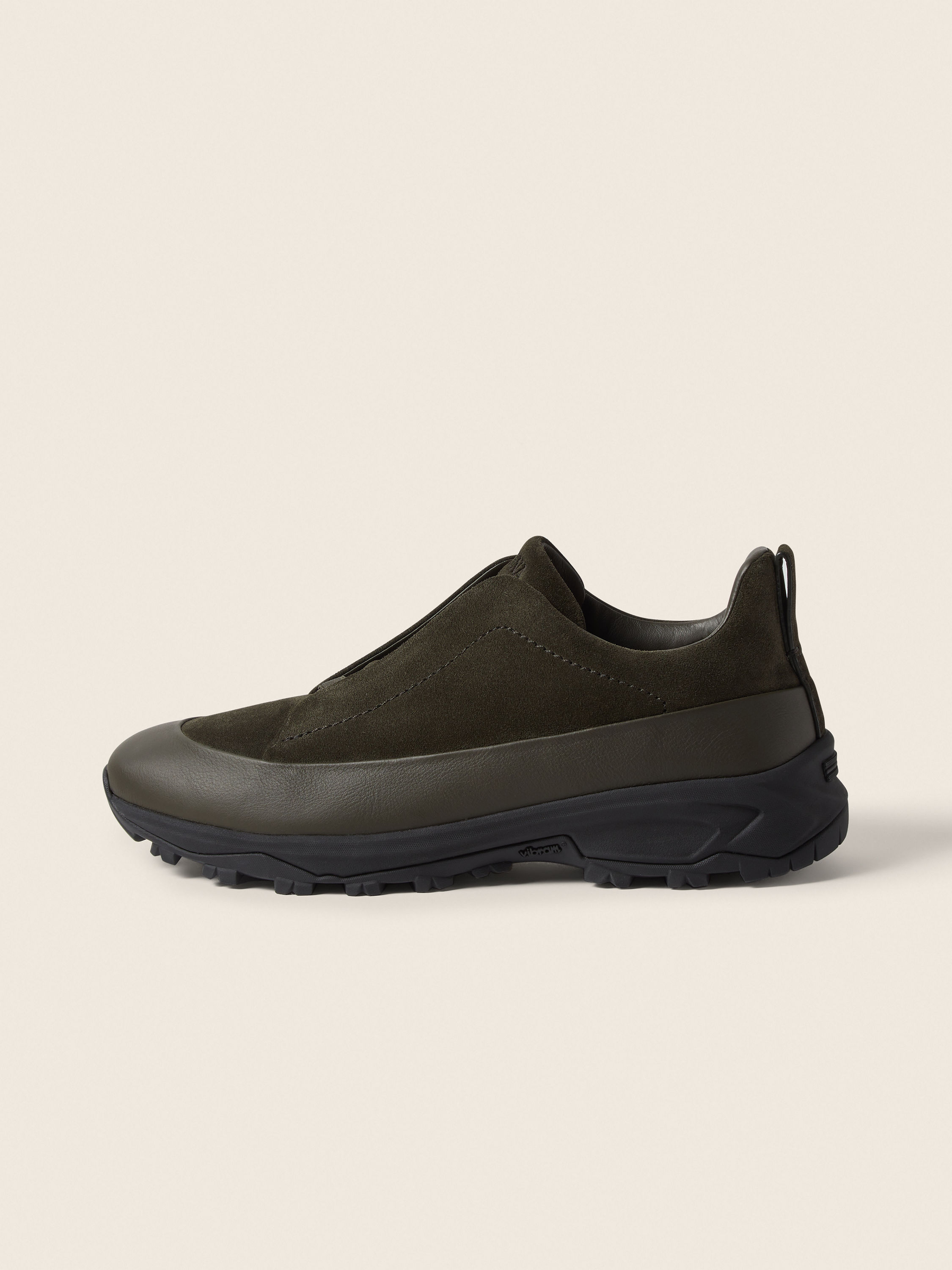 Dark Olive Green Leather and Suede Triple Stitch™ Monte Sneakers Product detail photo #3