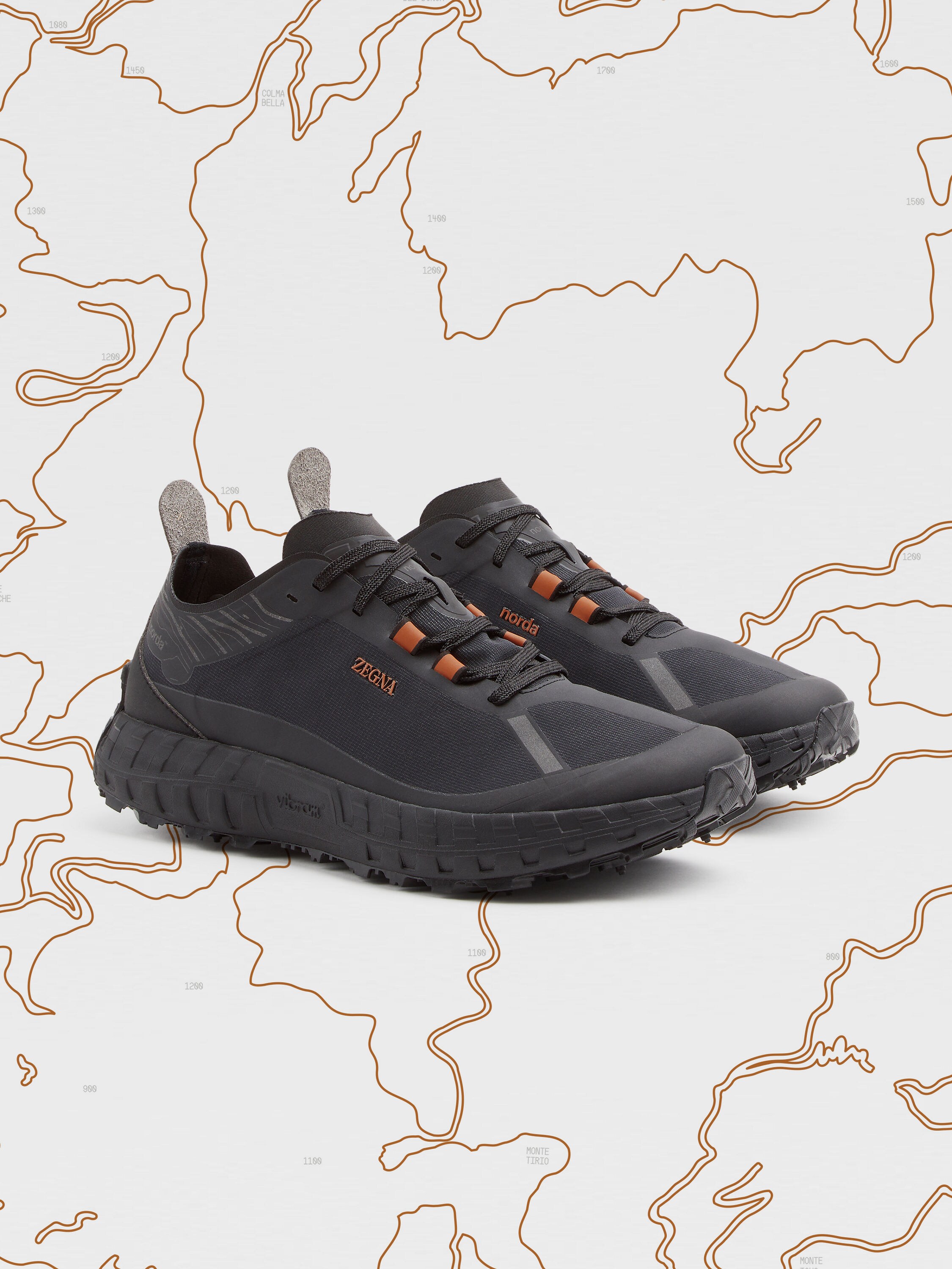 ZEGNA x norda™ 001 Black Technical Fabric Sneakers Product detail photo #2