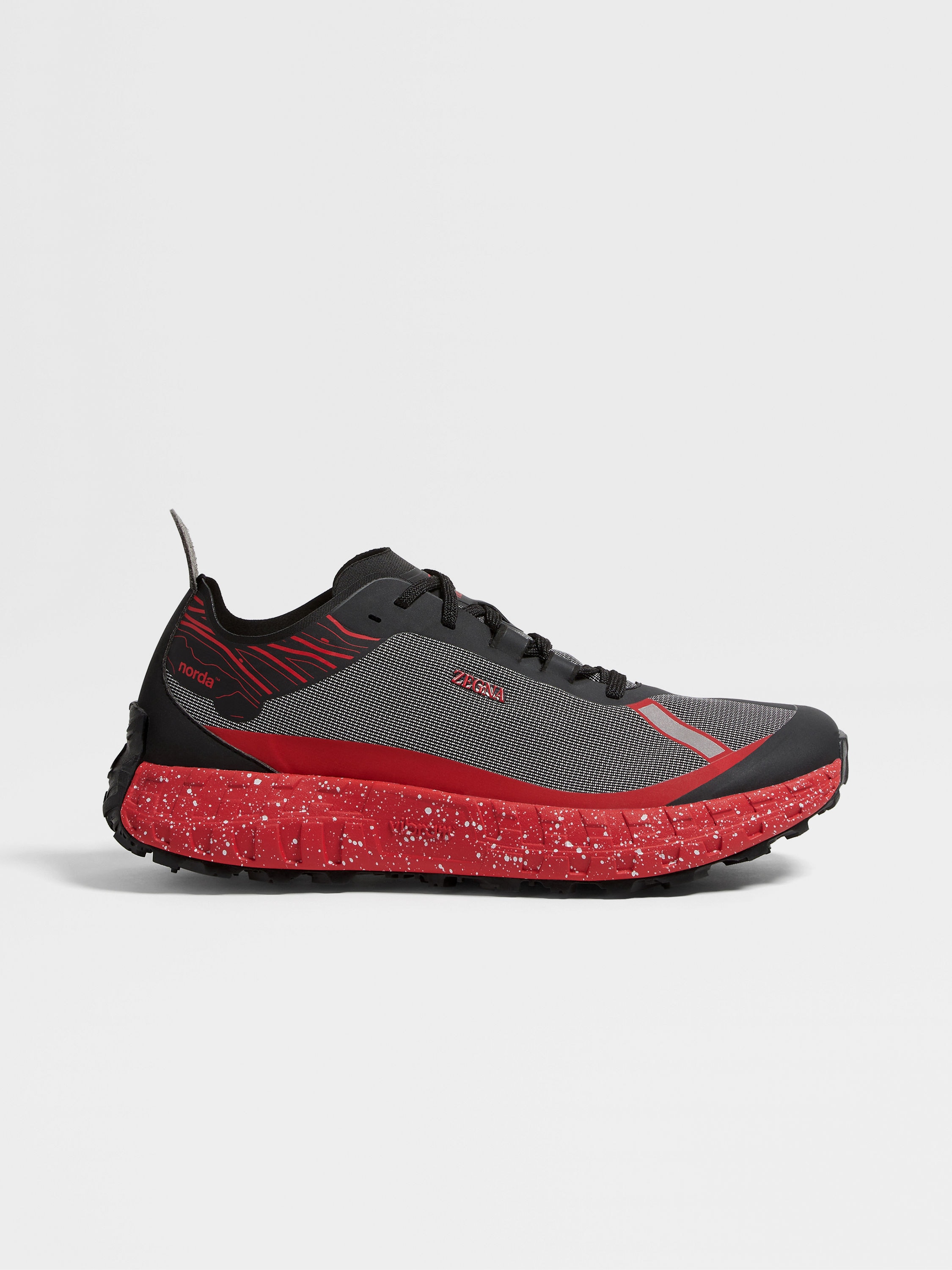 ZEGNA x norda™ 001 Red and Black Technical Fabric Sneakers
