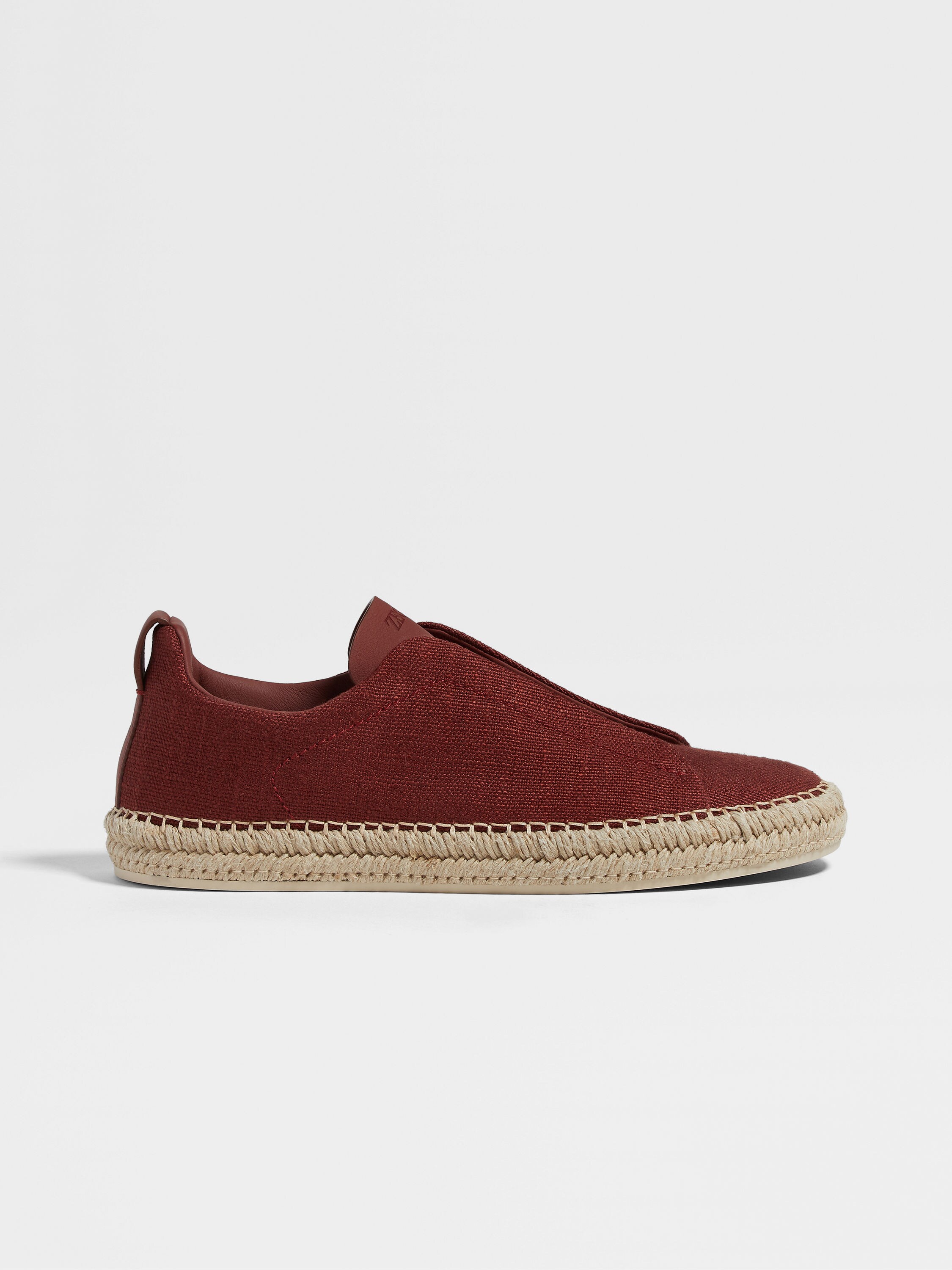 Red Linen and Leather Triple Stitch™ Espadrilles Product detail photo #3