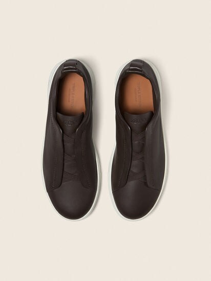 Dark Brown Triple Stitch™ SECONDSKIN Sneakers SS26 30275409 | Zegna CN