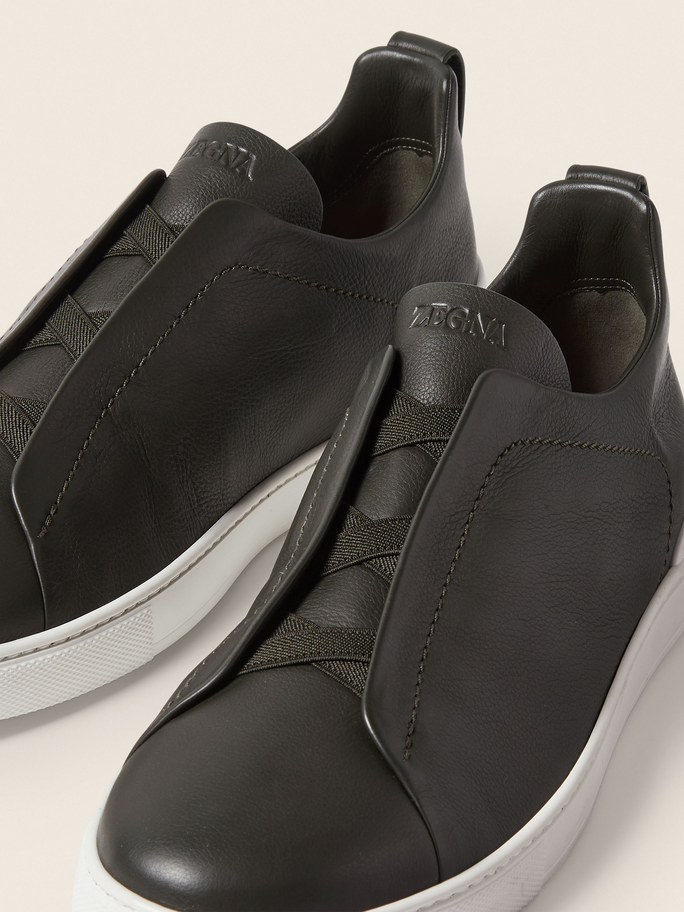 Dark Olive Green Triple Stitch™ SECONDSKIN Sneakers Product detail photo #1