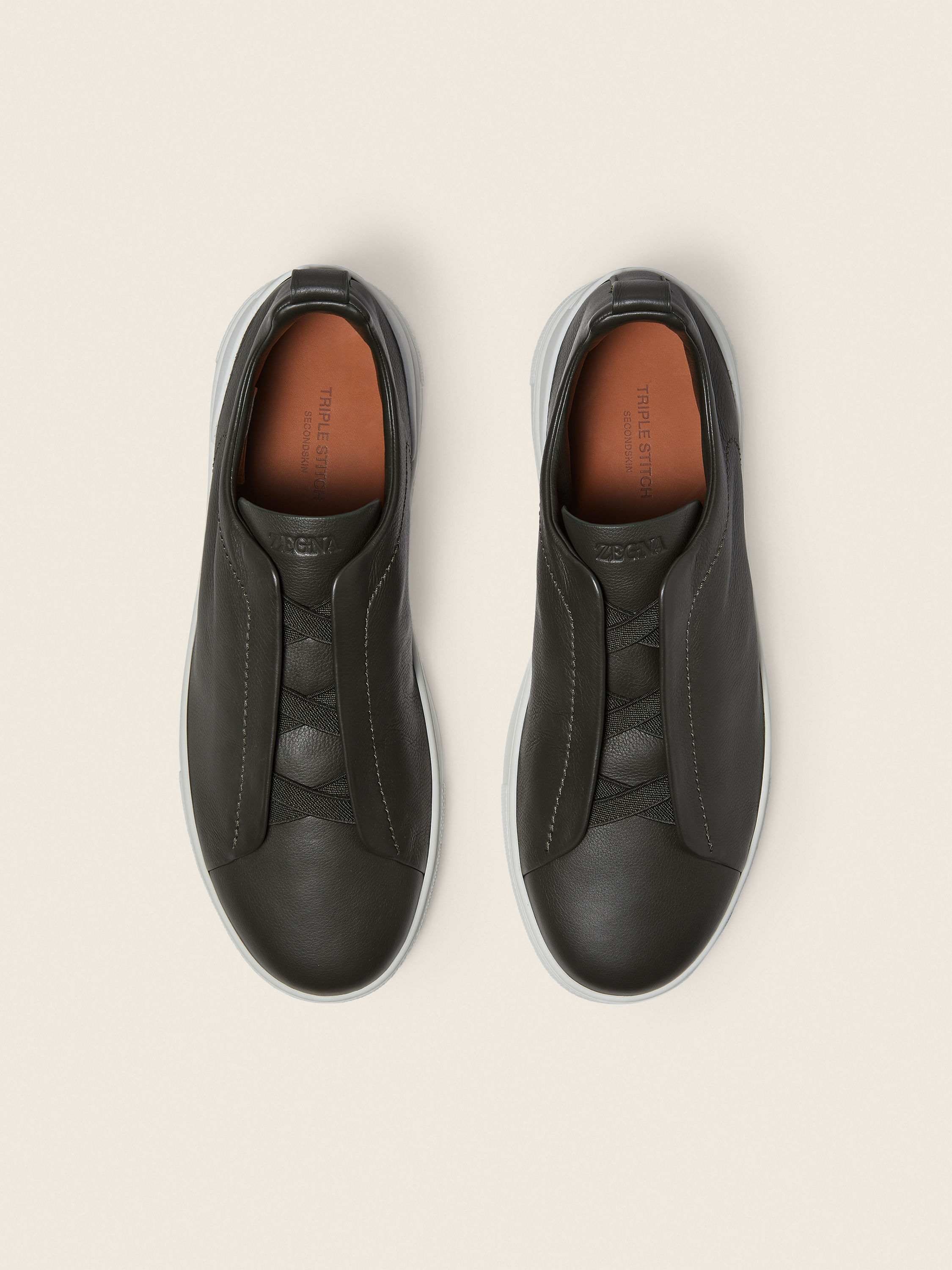 Dark Olive Green Triple Stitch™ SECONDSKIN Sneakers Product detail photo #2