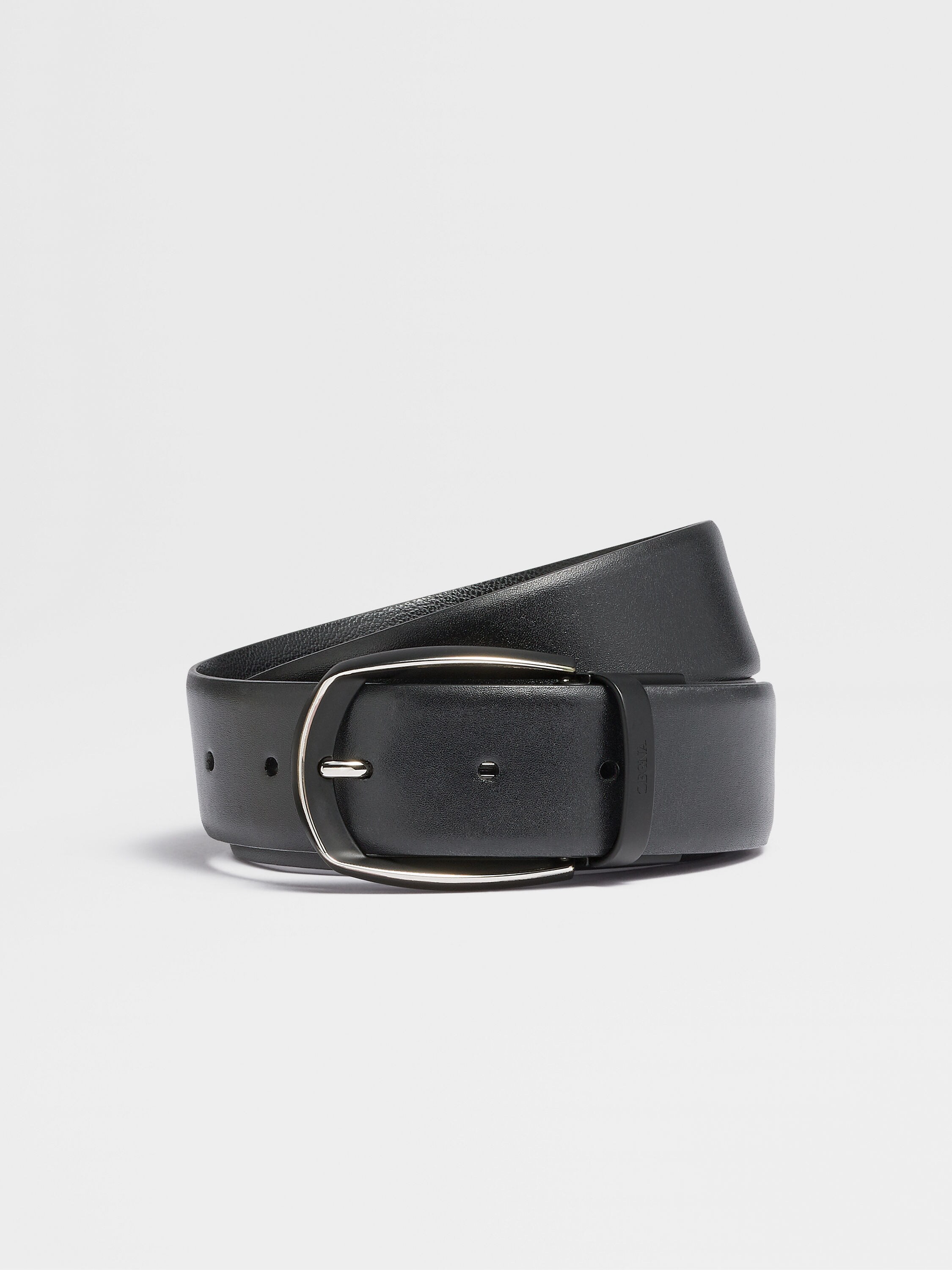 Black Leather Reversible Belt Main product photo